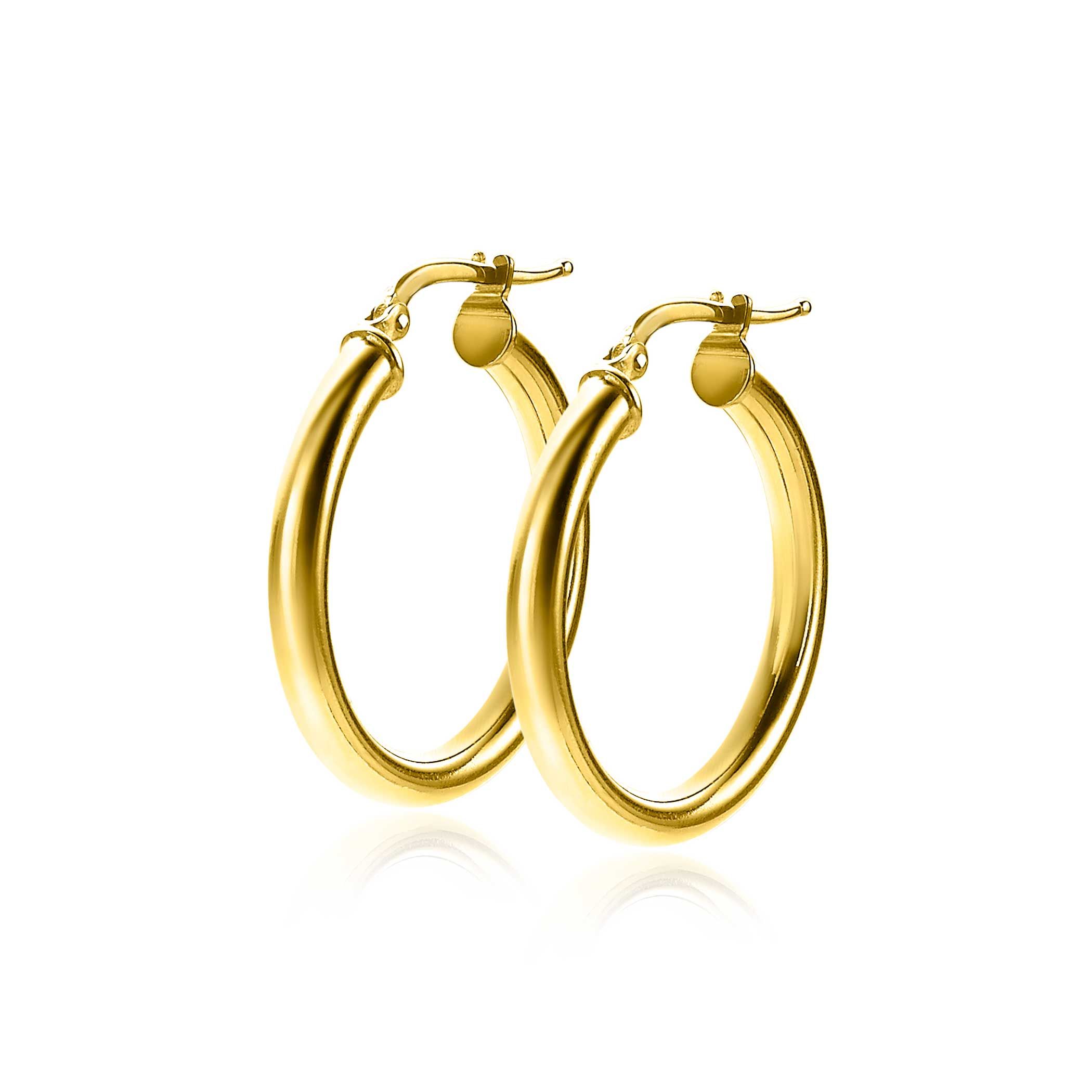 ZINZI silberne Ohrringe 14K gelb vergoldet 26x3mm rund ZIO2178G