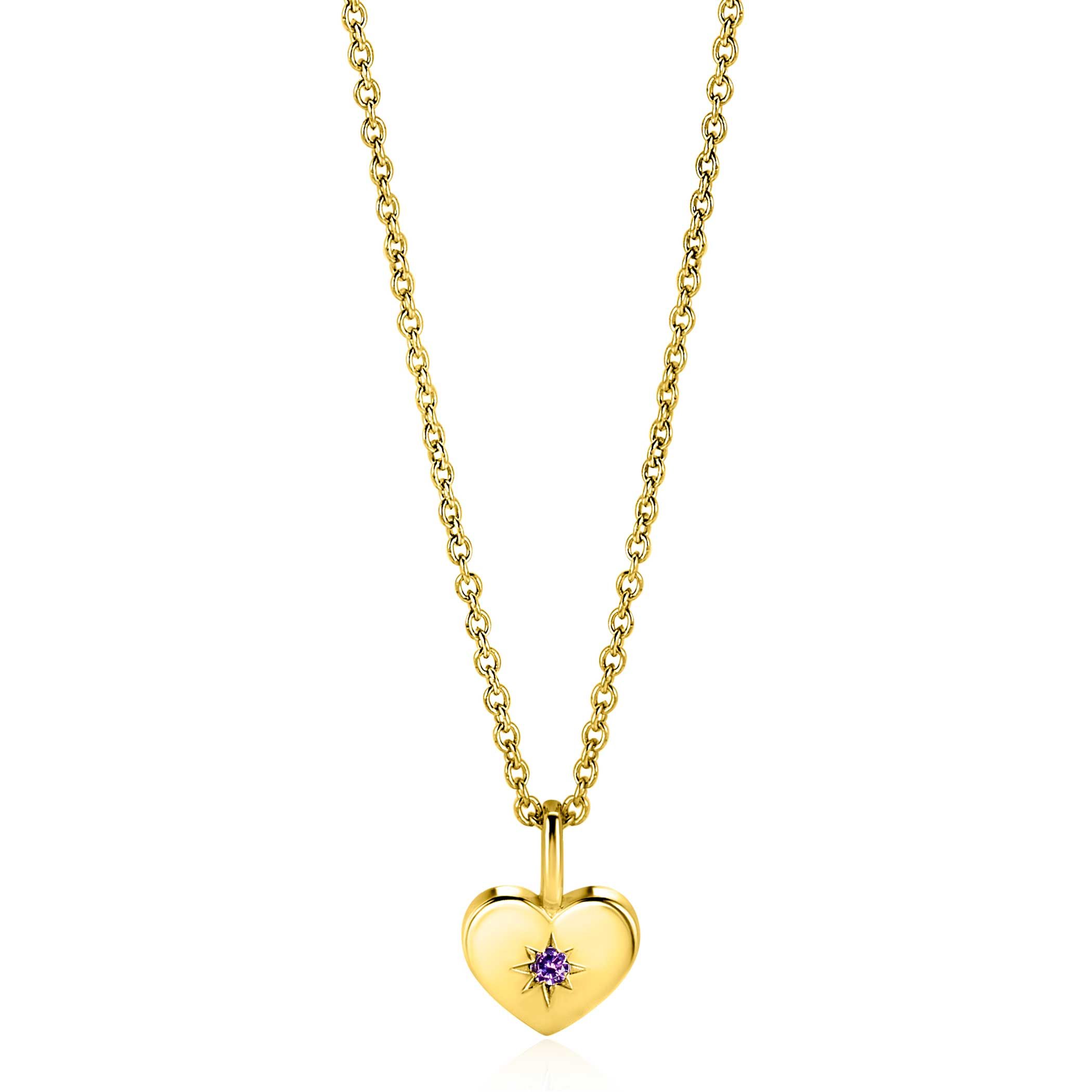 ZINZI zlv. hanger gg.verg.hart birthstones amethist
