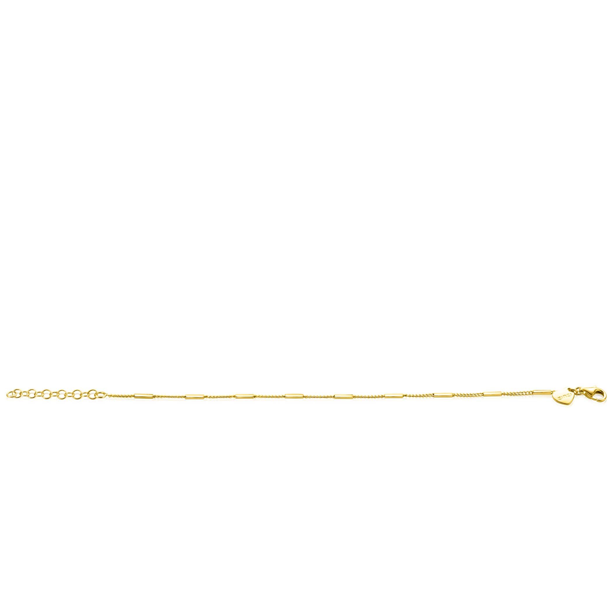 ZINZI zlv.armband gg.verg.gourmet met staafjes dun