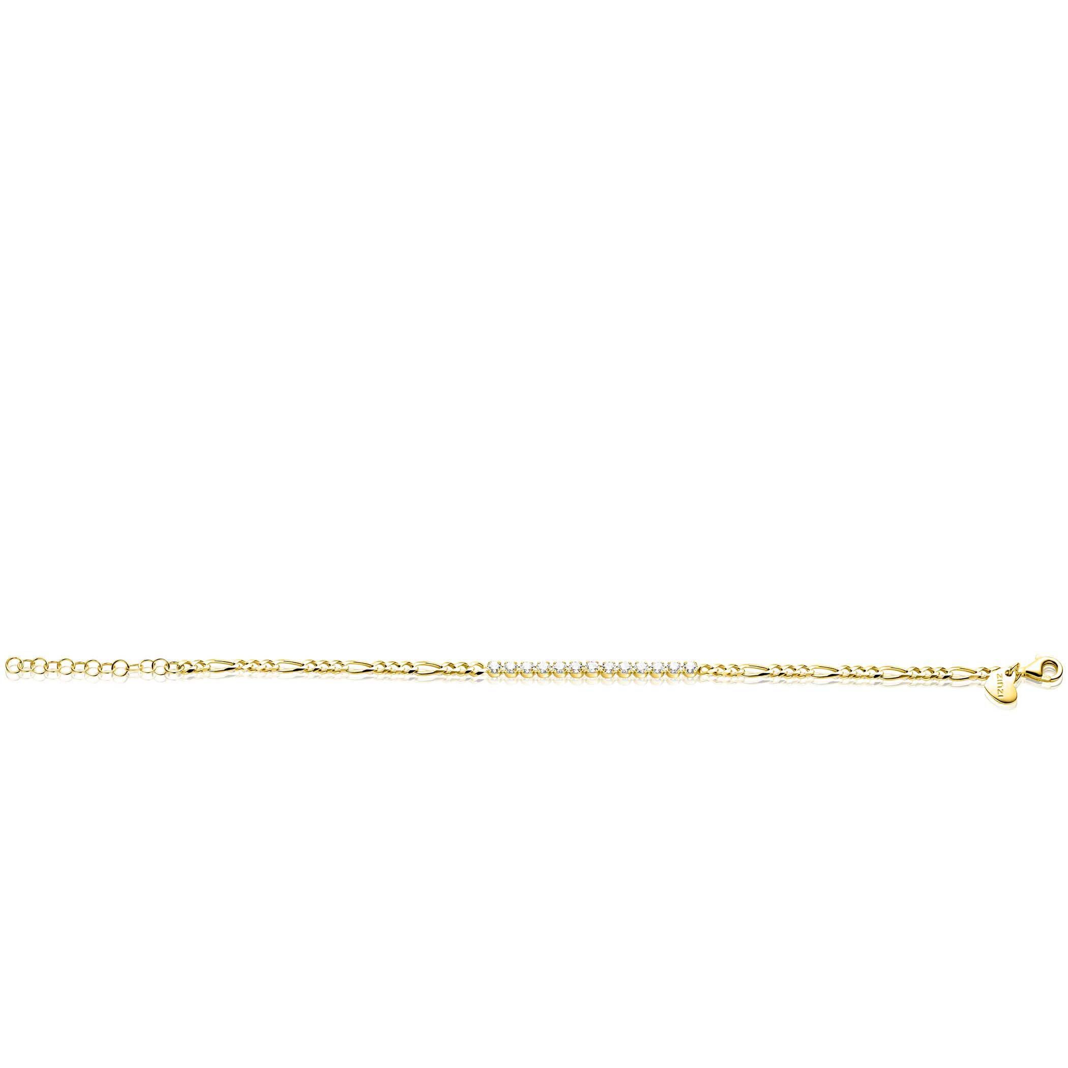 ZINZI zlv. armb.gg.verg. fig.met tussenstuk zirconia's