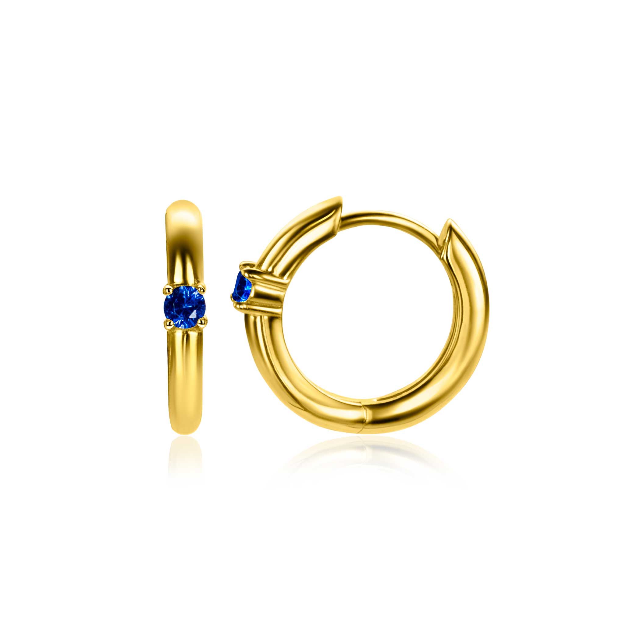 ZINZI zlv. oorringen gg.verg birthstones saffier cz