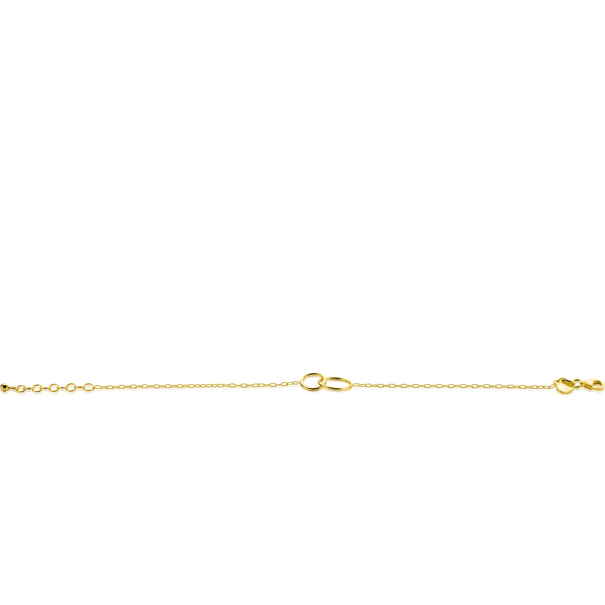 ZINZI Silber 14 Karat Gelbgold plattiertes Paperclip-Gliederarmband mit runden Formen 17-20 cm ZIA2275G