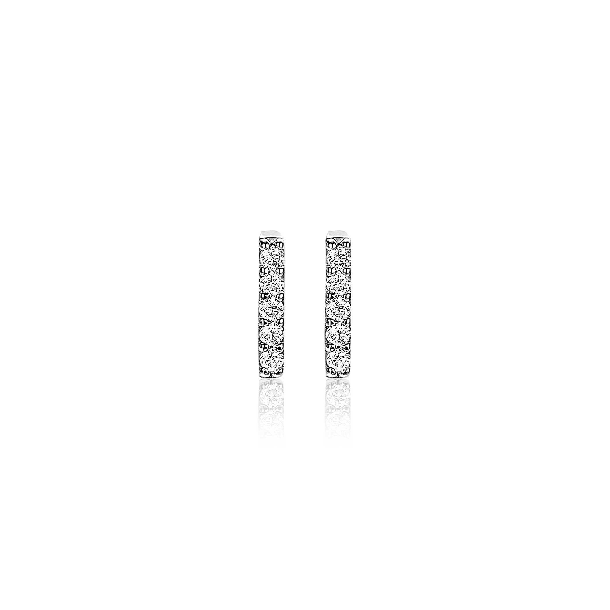 ZINZI silberne Ohrstecker Stab  weiß ZIO1689Z