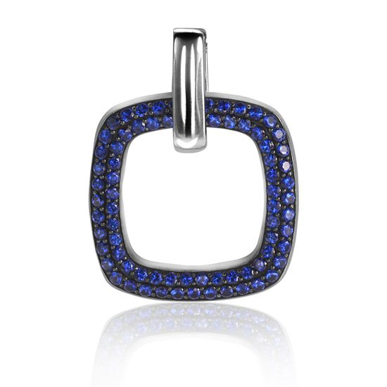 Zinzi silberner quadratischer Anhängerrblau ZIH1159B