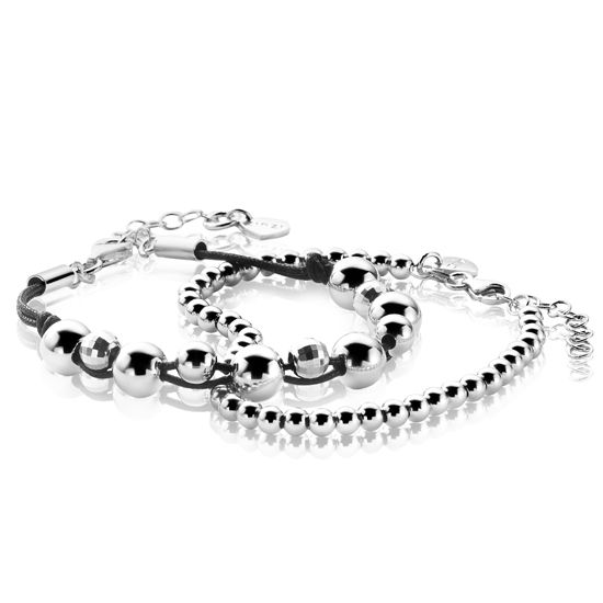 Zinzi silbernes Kugelarmband 4mm breit 17-20cm ZIA1010