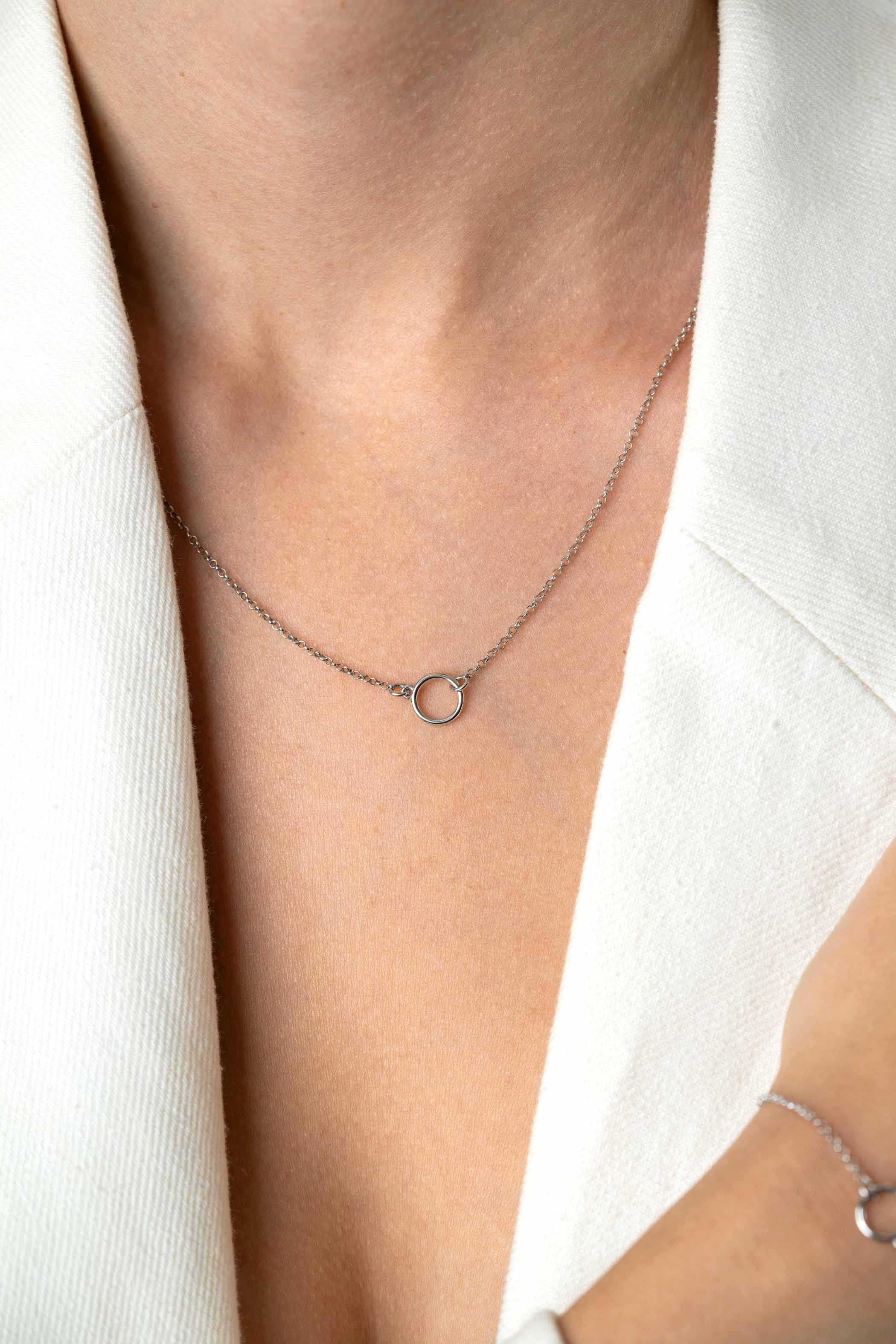 ZINZI zlv. collier met open rondje