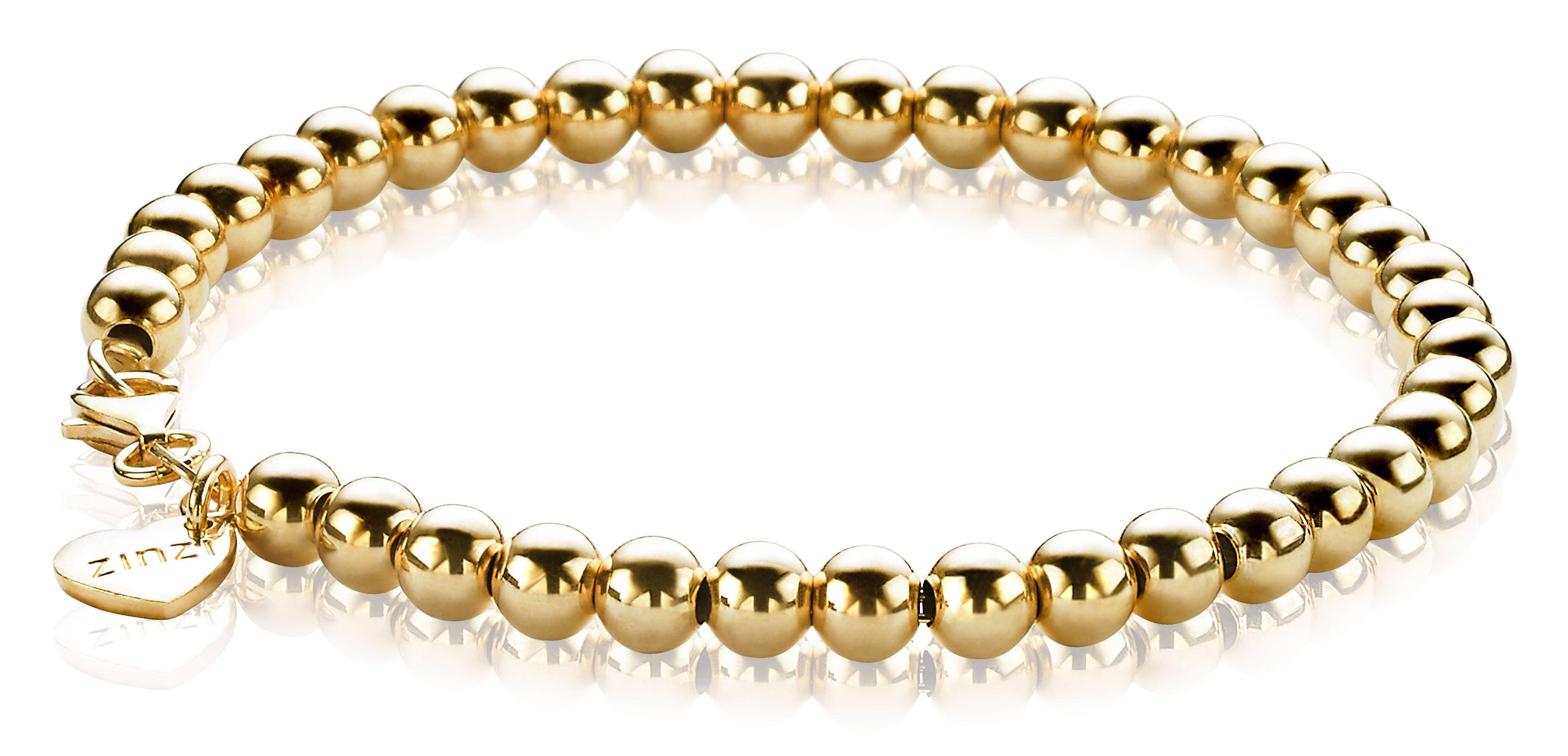 ZINZI silbernes Kugelarmband gelb vergoldet 4mm breit 17-20cm ZIA1010G