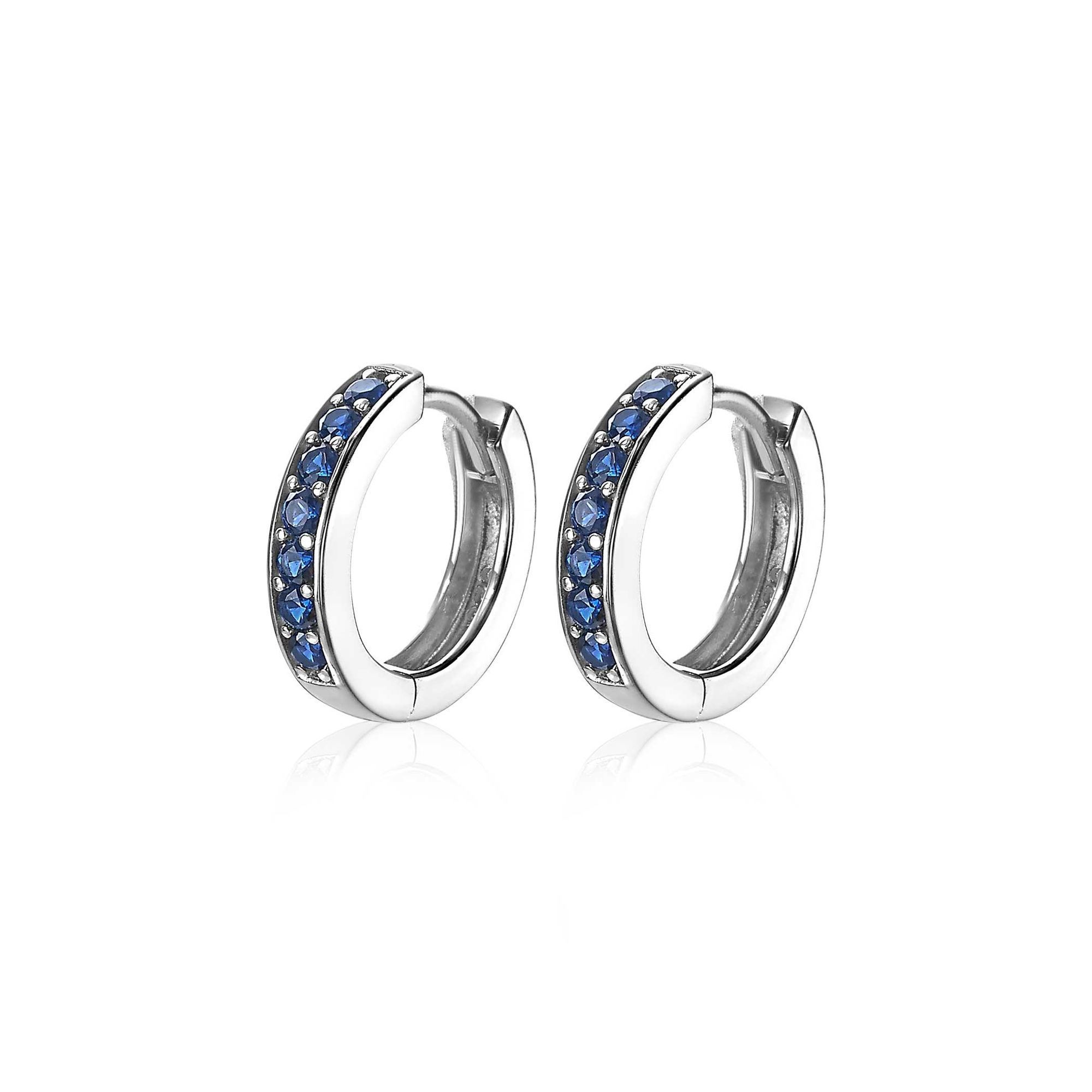 Zinzi silberne Ohrringe 15 x 3mm dunkelblau ZIO191DB