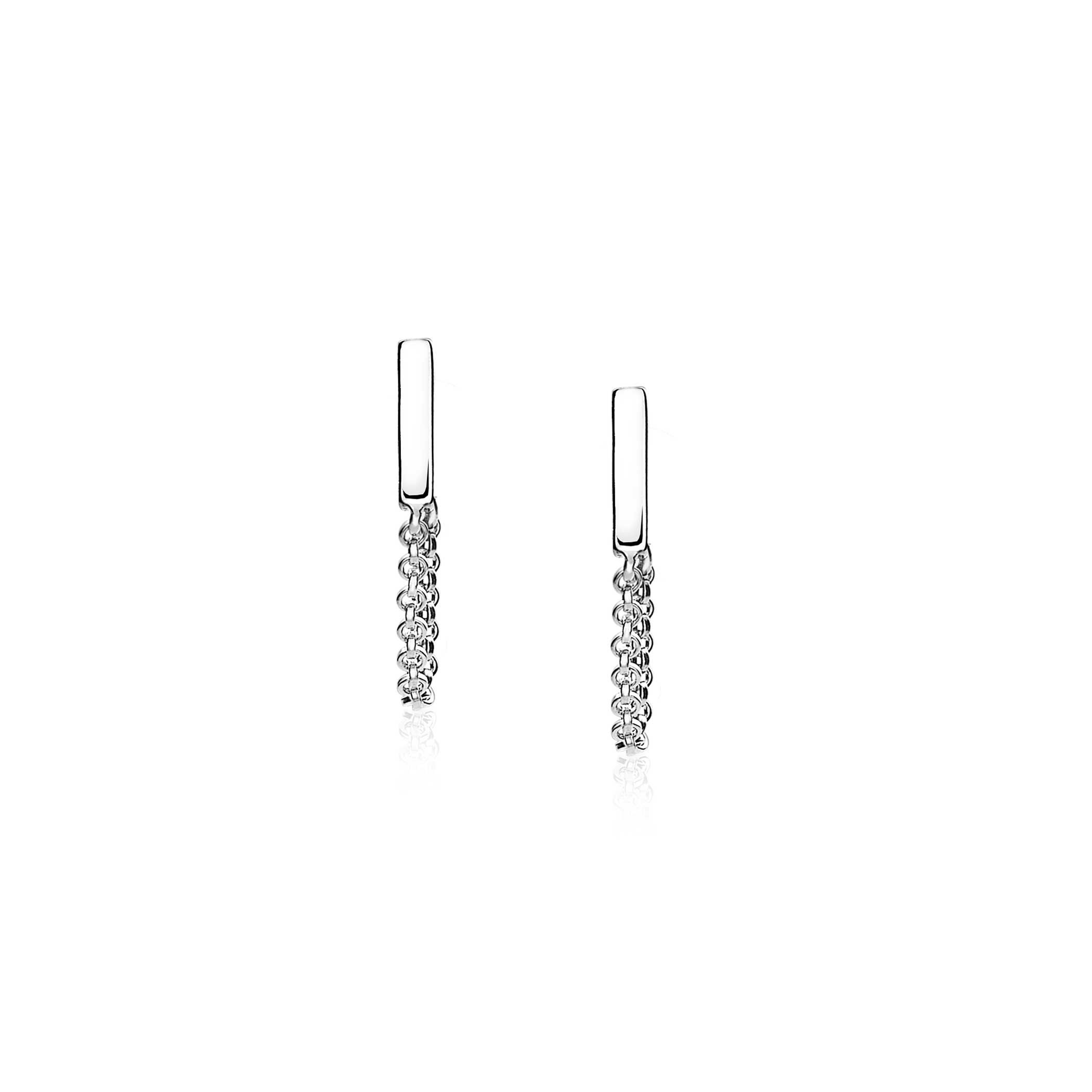 ZINZI silberne Ohrstecker mit Kette staaf ZIO1688