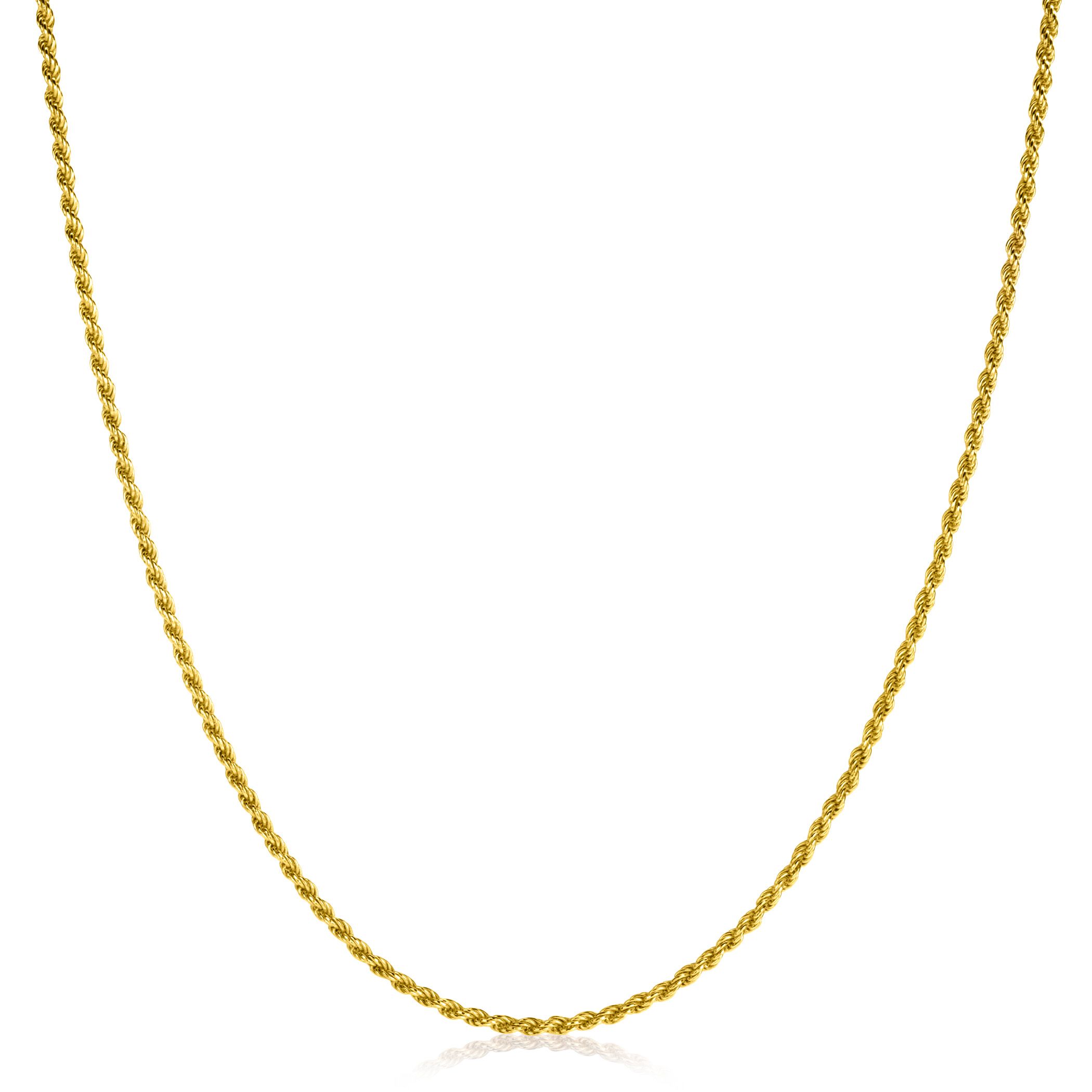 ZINZI zlv. koord collier 80cm geelverguld