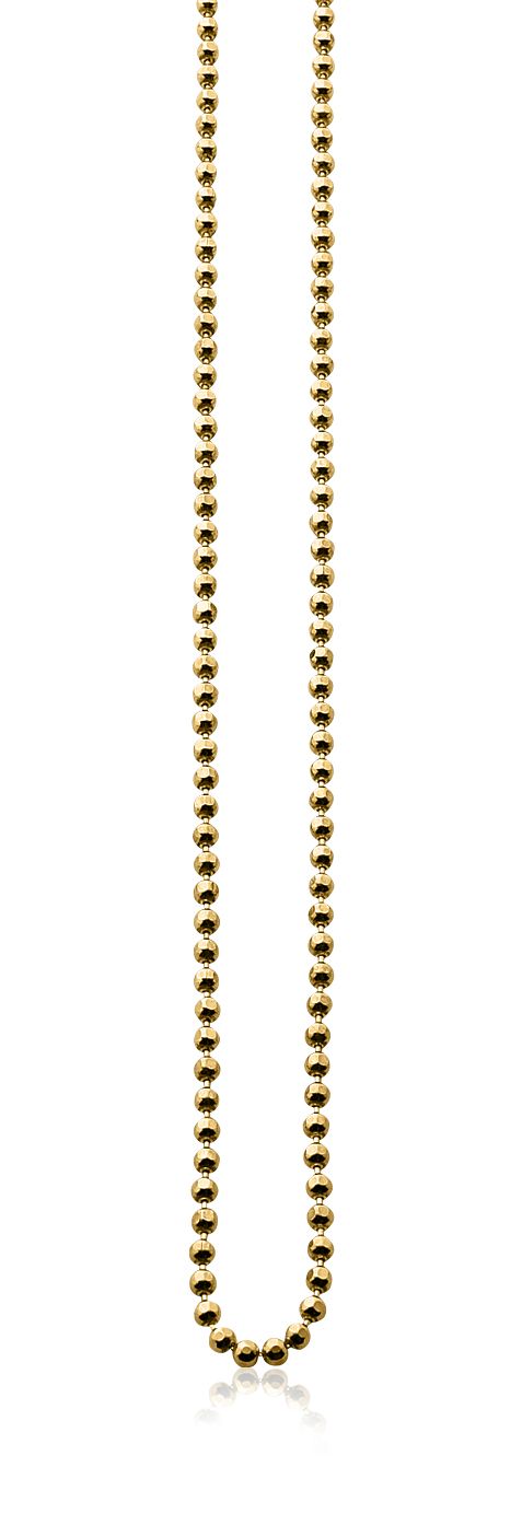 45cm ZINZI Silberkette gelbvergoldete Kugeln 2mm ZI45BOLG