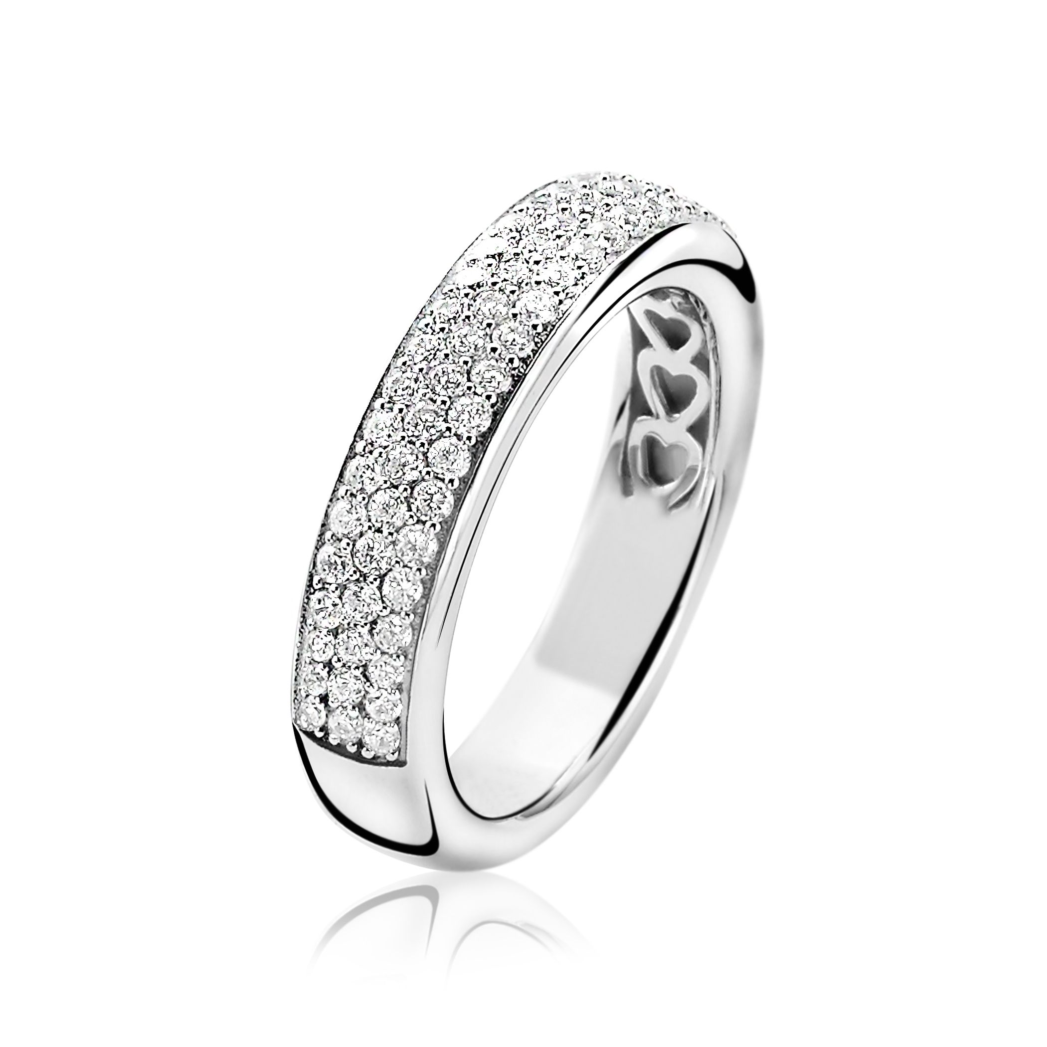 ZINZI silberner Ring weiß  ZIR1183