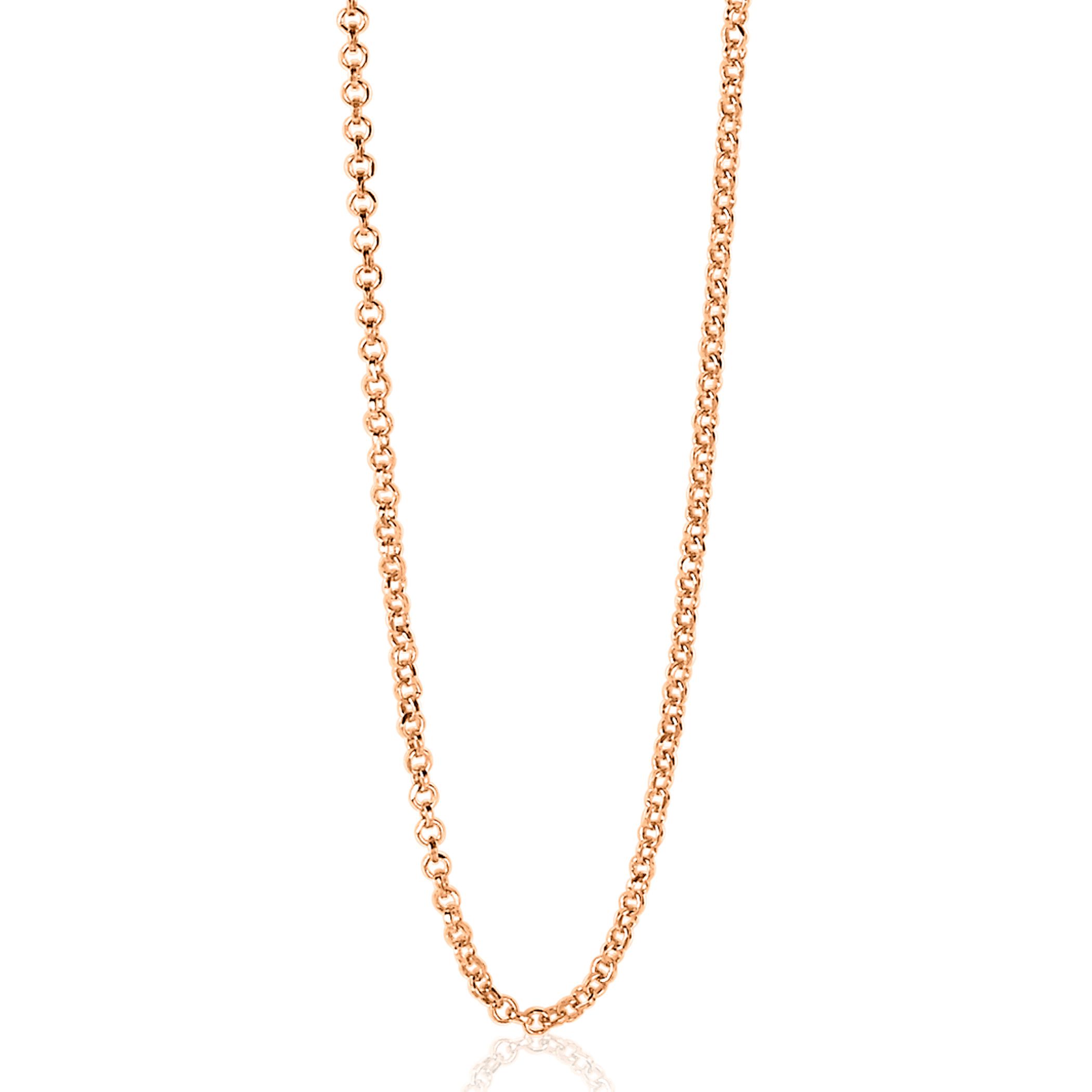 ZINZI zlv. jasseron collier 42 cm rosé verguld