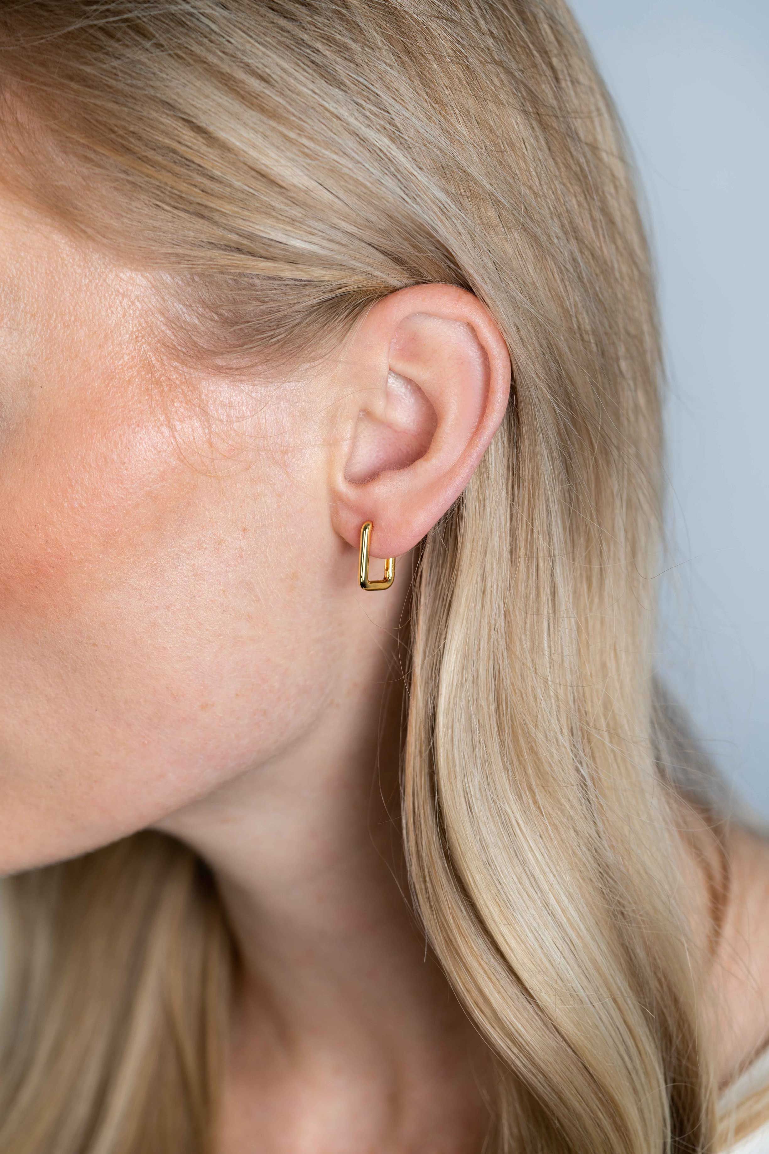 ZINZI silberne Luxus-Ohrringe 14K Gelbgold vergoldet 15x2mm ovale Form ZIO2221G