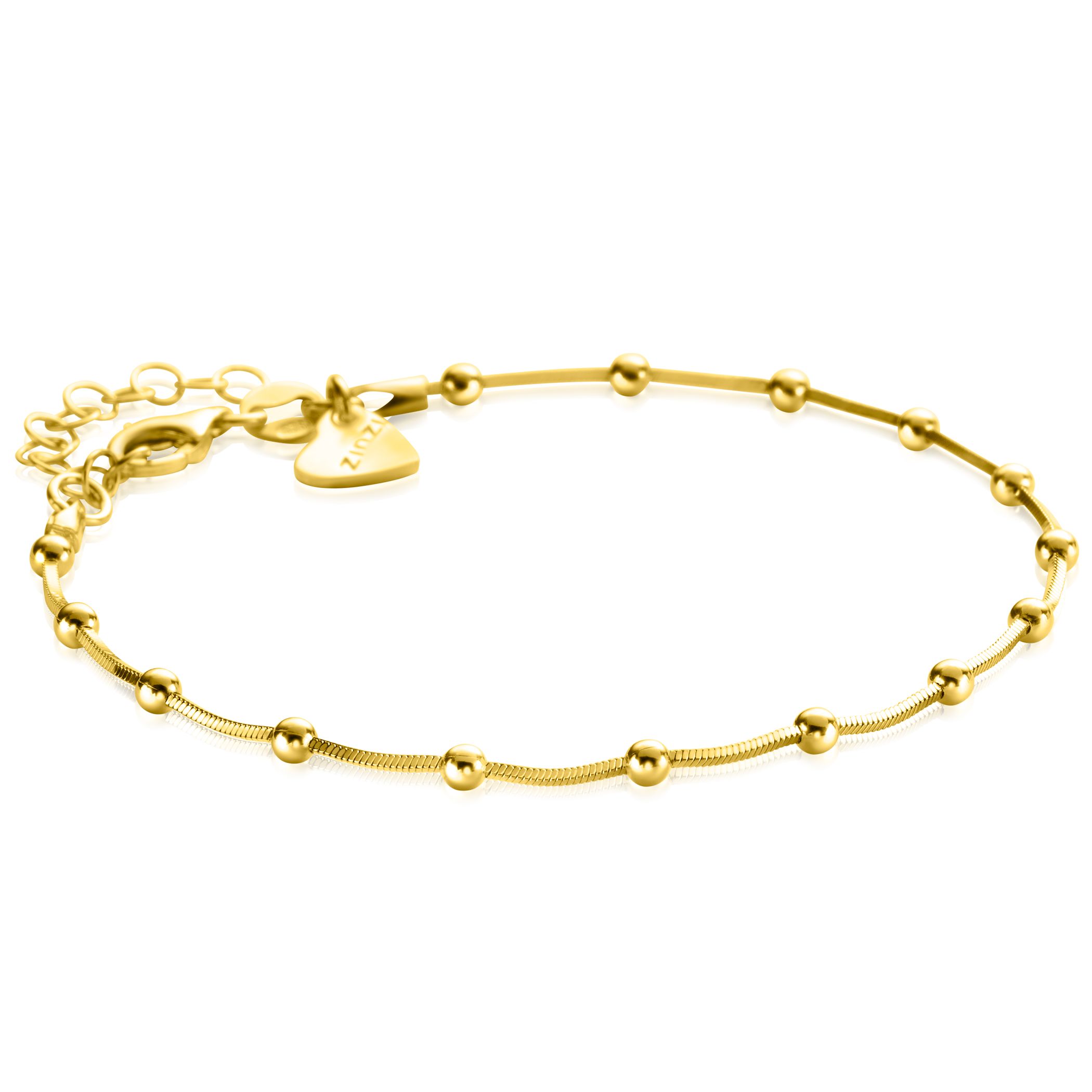 ZINZI zlv. gg.verg.slangenarmband met bolletjes
