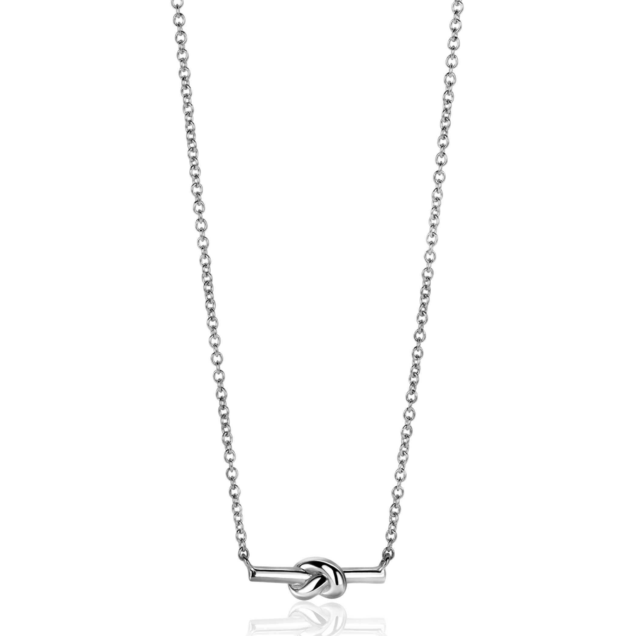 ZINZI Silberkette mit Stäbchen und trendigem Knoten, 45-48 cm ZIC2613