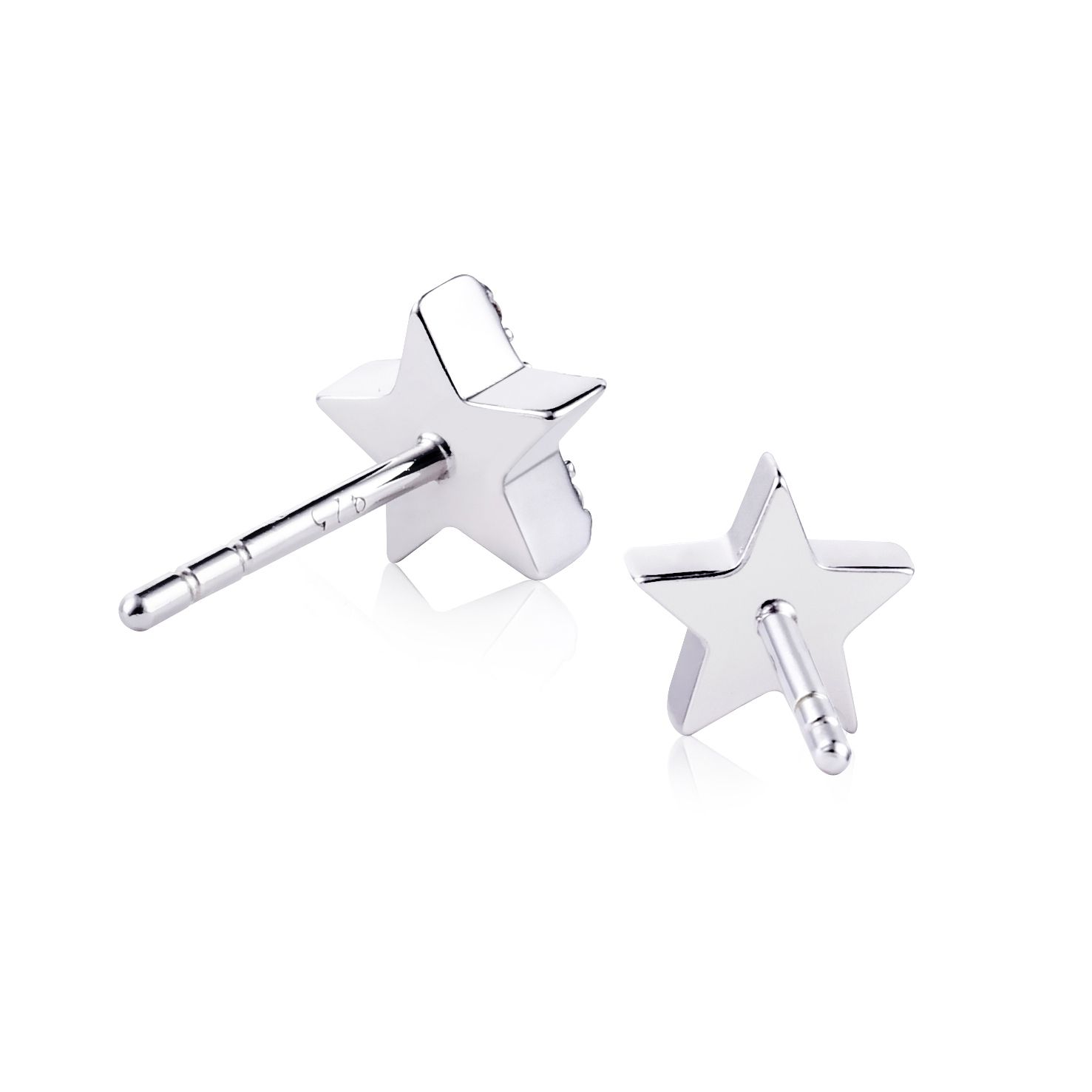 ZINZI silberne Ohrstecker Stern  weiß 7mm ZIO1377Z