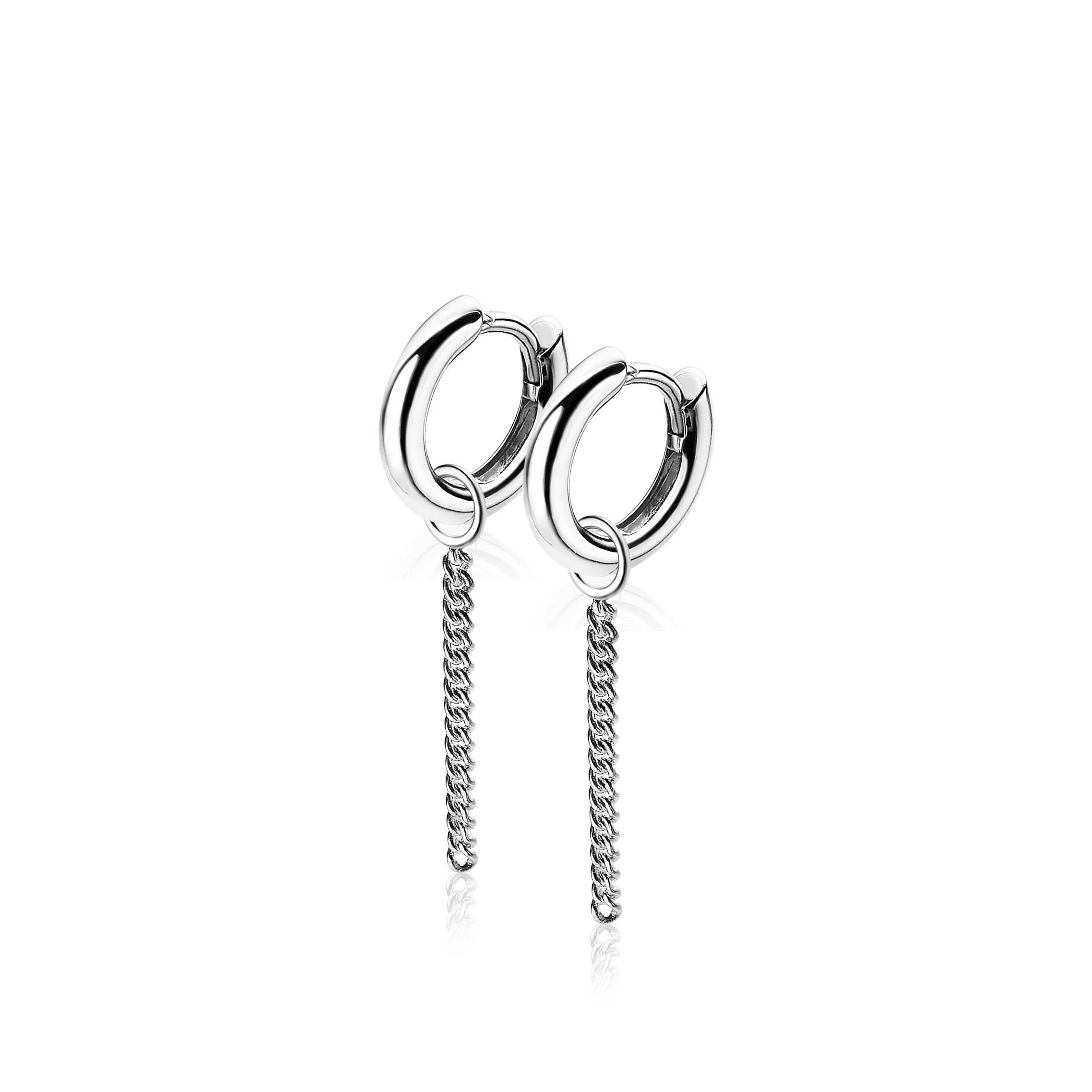 ZINZI silberne Ohrhänger Gourmet Kette 30mm ZICH1694