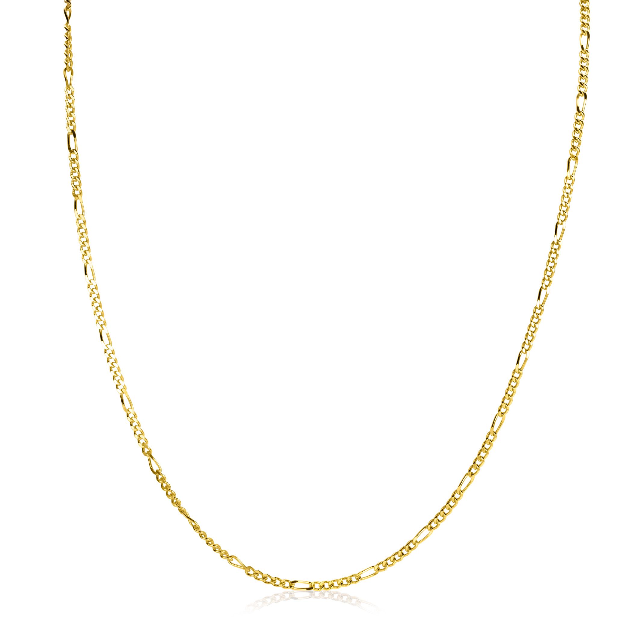ZINZI zlv. figaro collier 70 cm geel verguld
