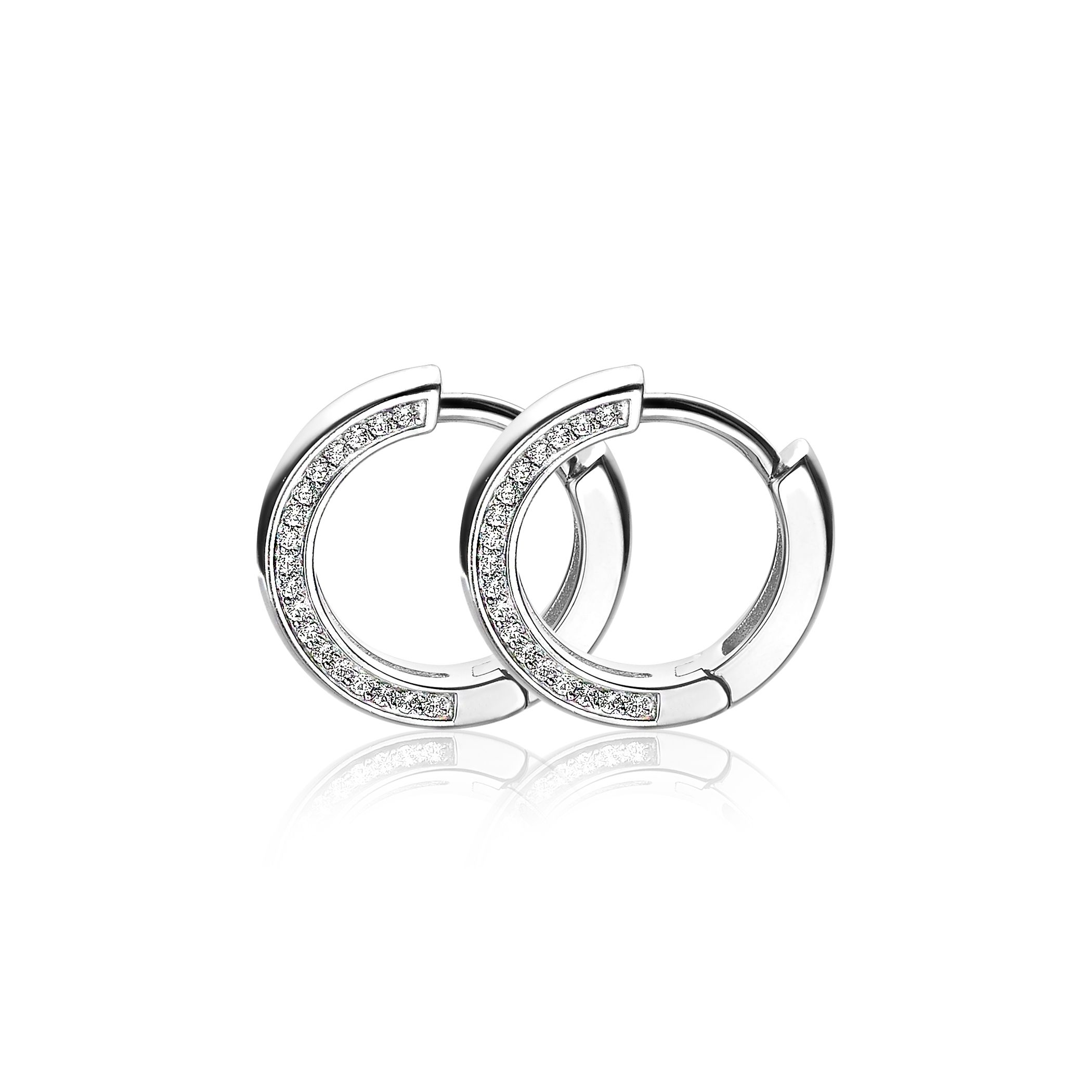 ZINZI silberne Kreolen 17 x 3mm  weiß ZIO1513
