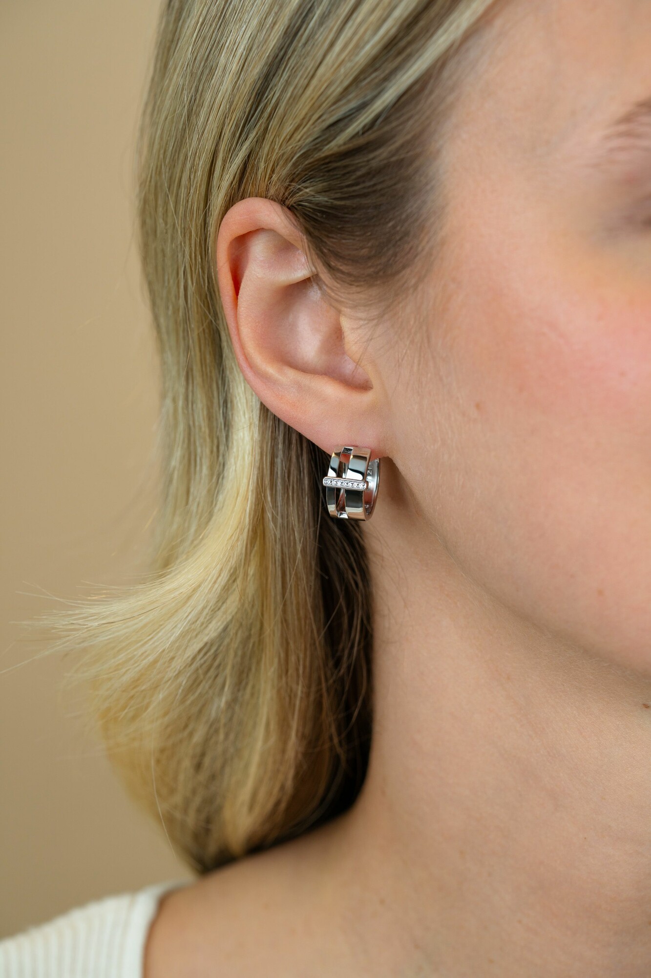 ZINZI zlv. klapcreolen 2 banen verbonden staafje zirc