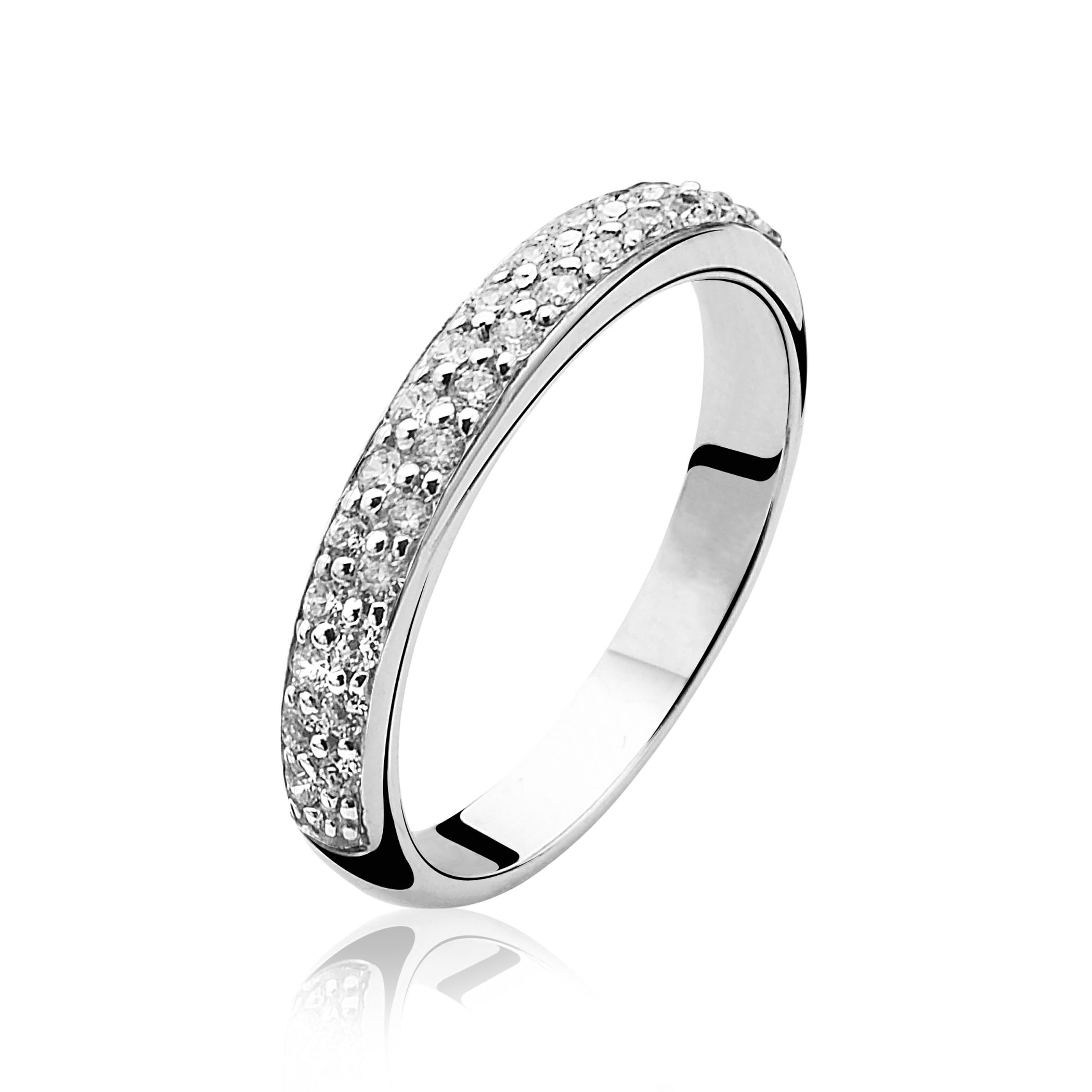 ZINZI silberner Ring weiß ZIR881
