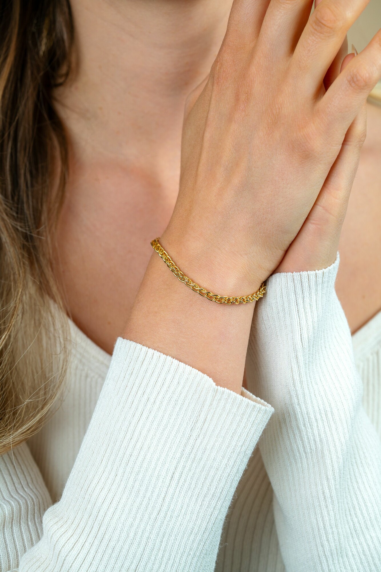 ZINZI silbernes Palmier Armband gelb vergoldet 3,5mm ZIA1260G