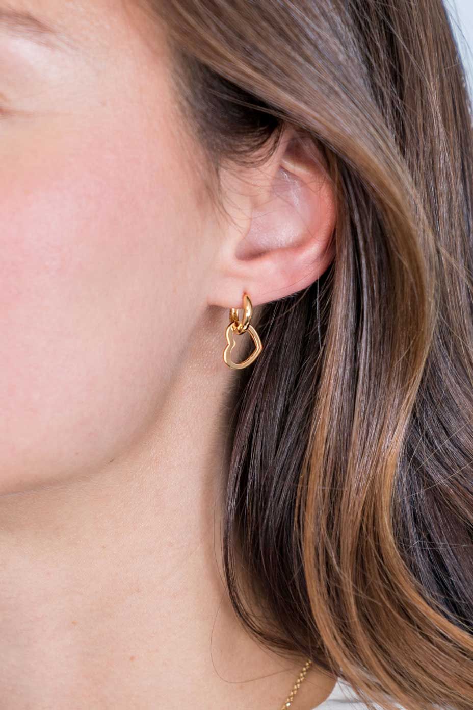 ZINZI silberne Ohrhänger 14K gelb vergoldet 12mm offen Herzen ZICH2197G