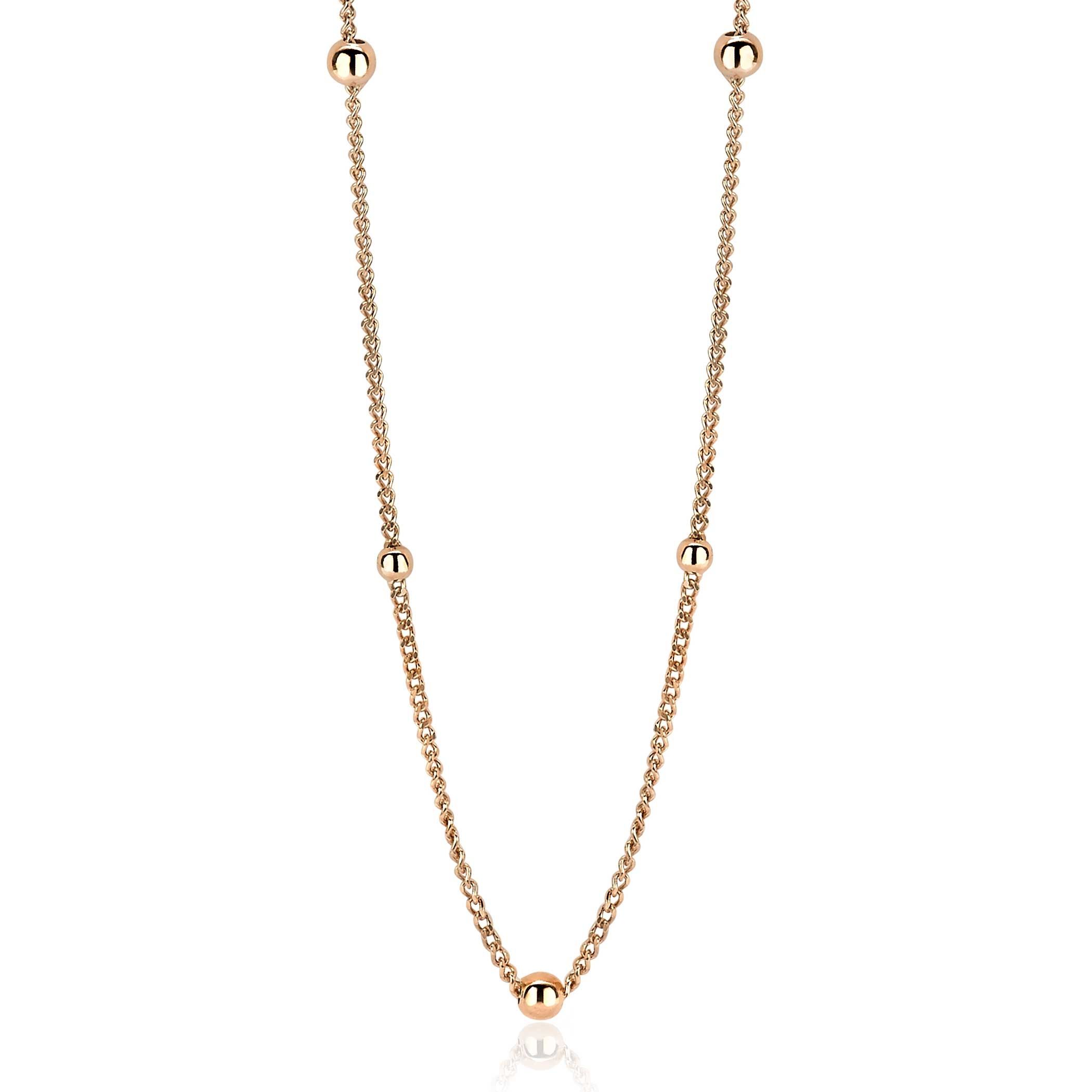 ZINZI silberne Gourmet Kette rosé vergoldet Kugel 45cm ZIC987R