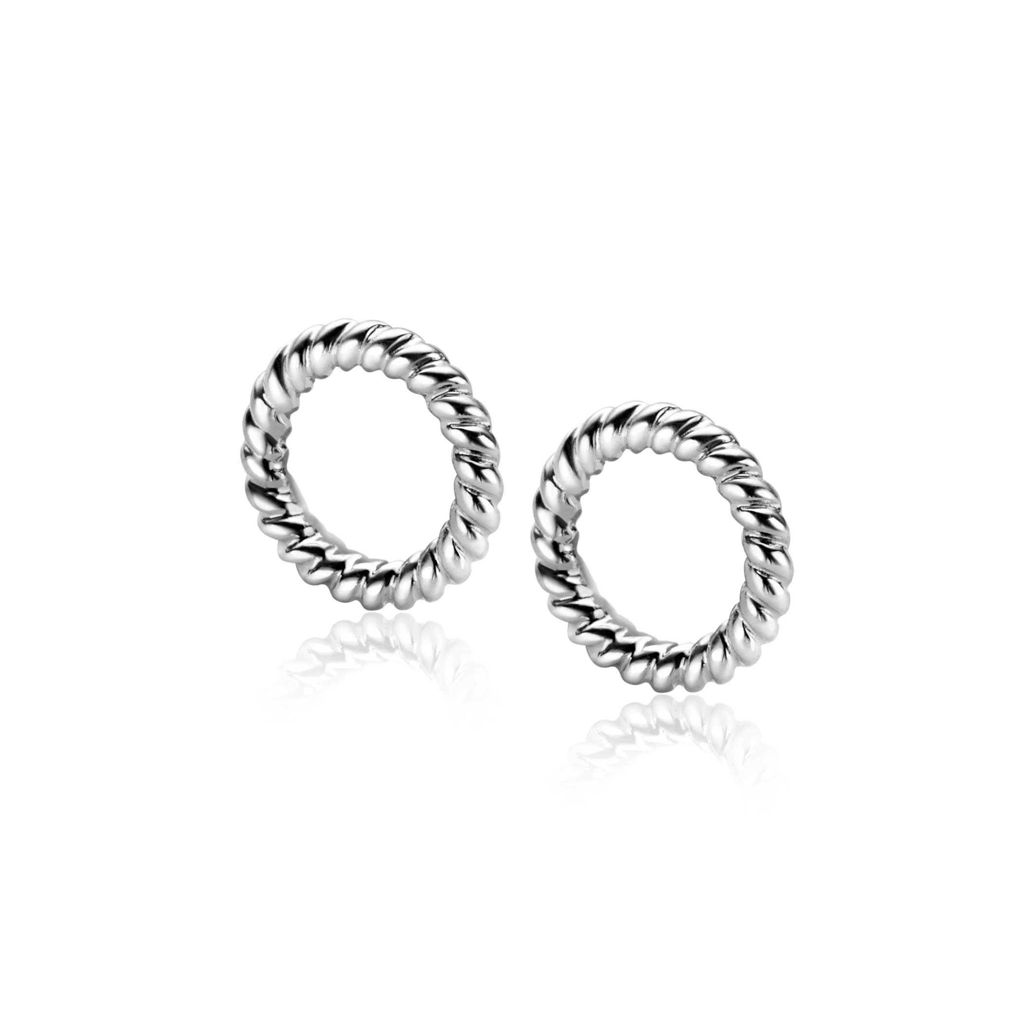 9,5mm ZINZI Silber-Ohrhänger in runder Form mit Tau-Effekt ZICH2594 (ohne Ohrringe)