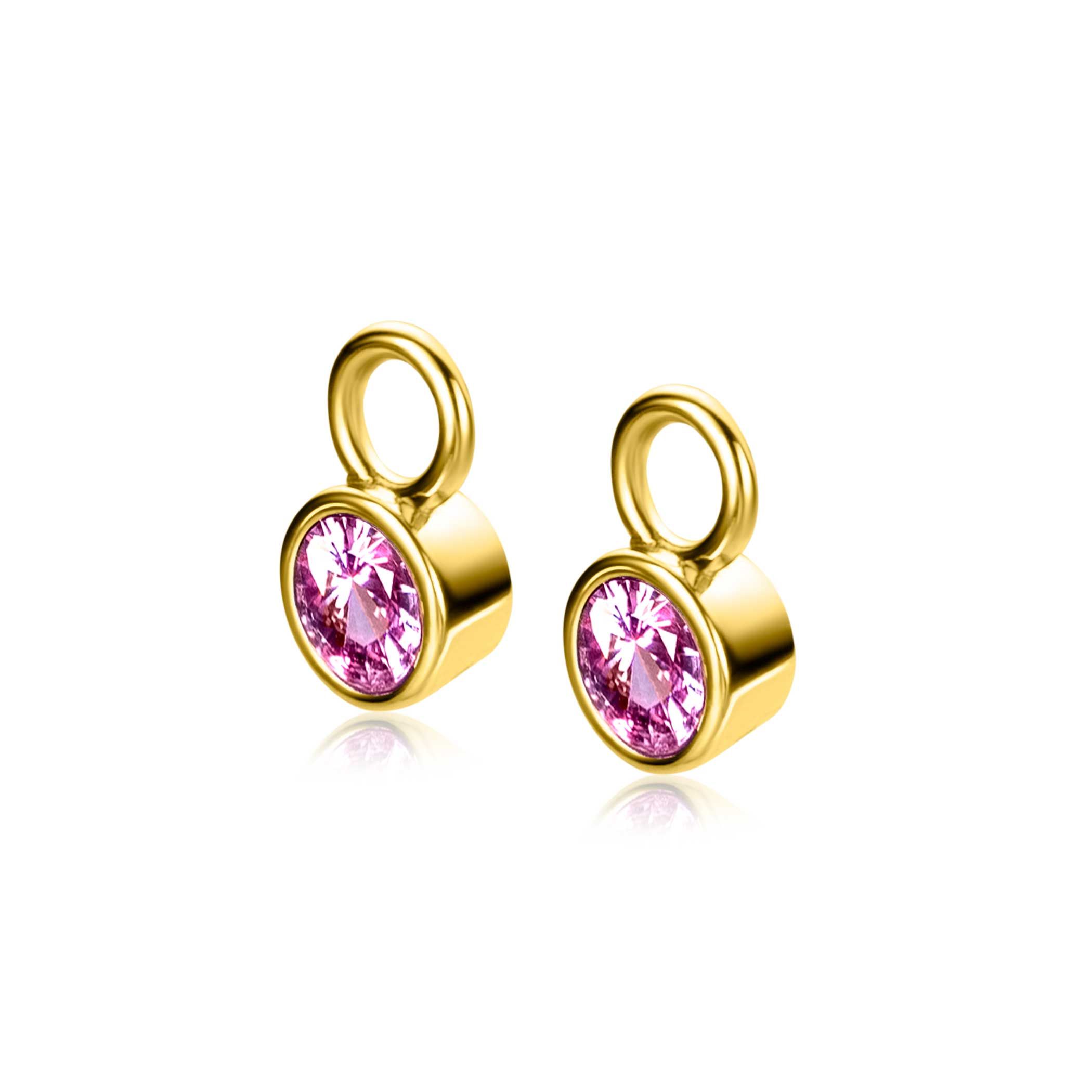 ZINZI zlv.oorbedels ggverg.birthstones toermalijn cz