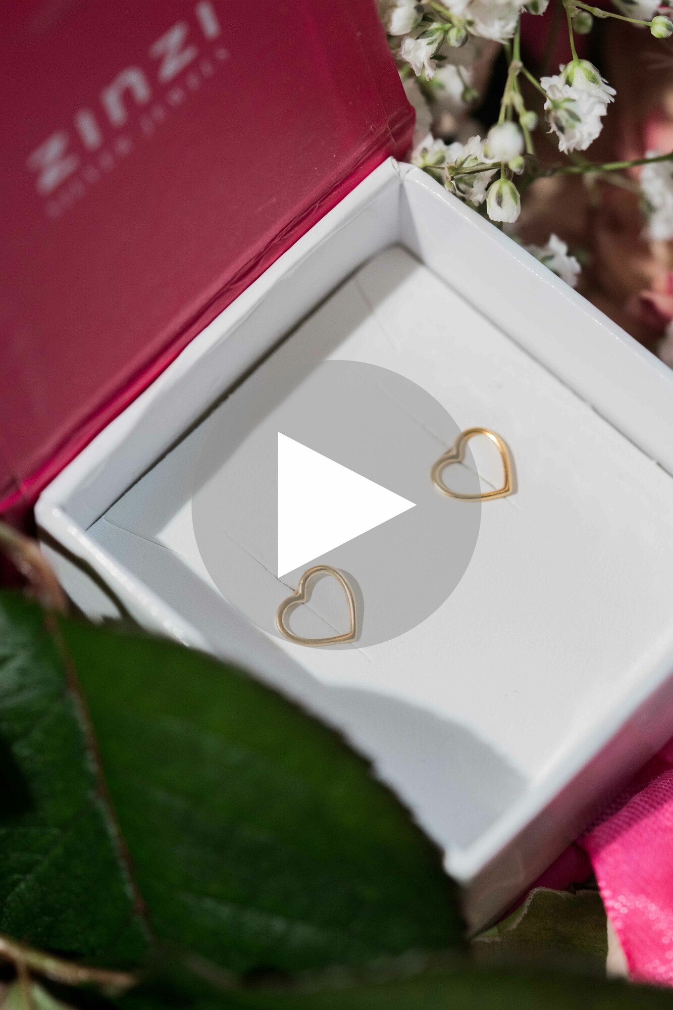 ZINZI silberne Ohrstecker 14K gelbvergoldet offen Herz 8mm ZIO1630G
