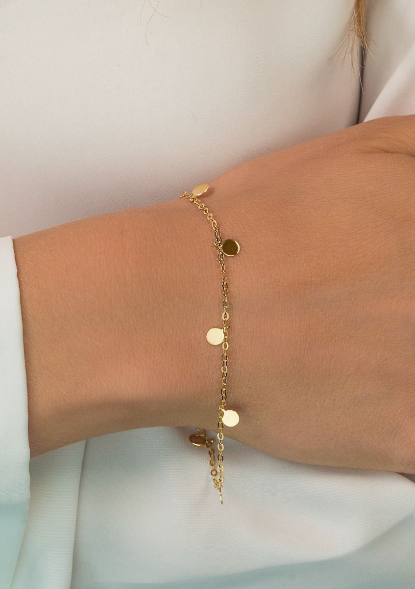 ZINZI 14 Karat Gold Armband runde Plättchen ZGA167