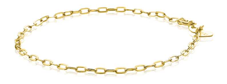 ZINZI Gold 14 Karat Goldarmband mit ovalen Gliedern 2,2 mm breit ZGA291