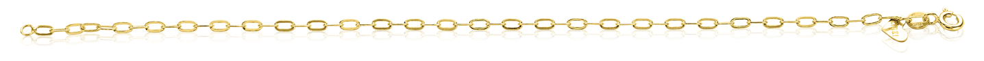 ZINZI Gold 14 Karat Goldarmband mit ovalen Gliedern 2,2 mm breit ZGA291