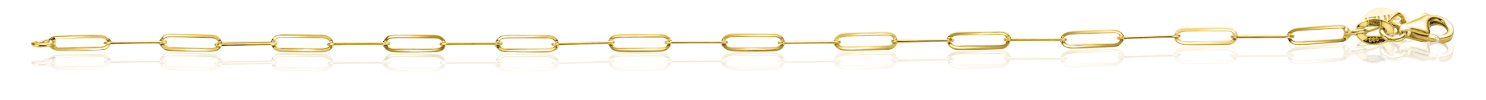 ZINZI Gold 14 Karat Gold Armband mit Paperclip Gliedern 2,2 mm breit ZGA296