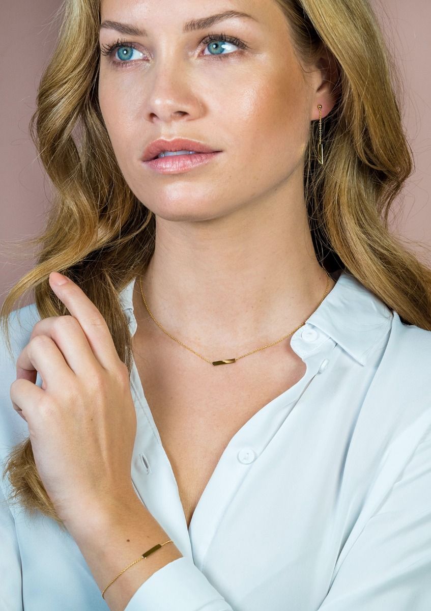 ZINZI Gold 14 Karat Goldkette Plättchen glatt 42cm ZGC176