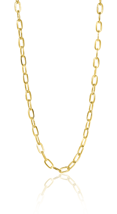 ZINZI Gold 14 Karat Gold Halskette mit ovalen Gliedern von 2,2 mm Breite und Länge 43cm ZGC291