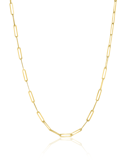 ZINZI Gold 14 Karat Gold Halsketten 45cm mit Paperclip Gliedern 1,6mm breit ZGC298