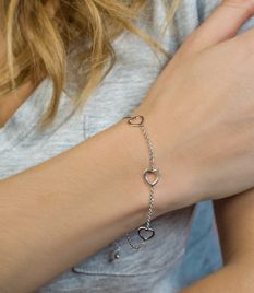 Zinzi Set aus 2 silbernen Armbändern Herz 17-20cm ZIA1188-SET