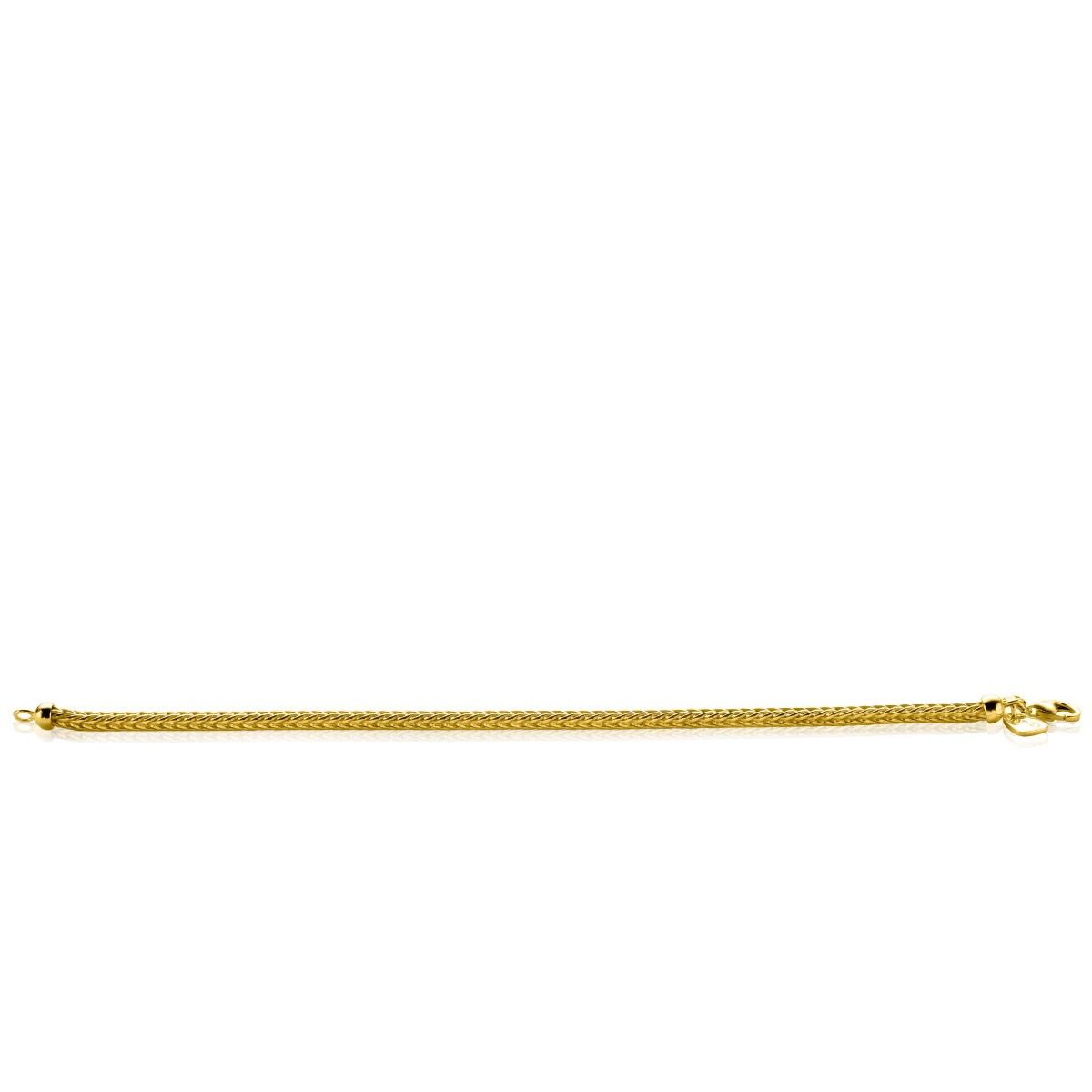 ZINZI silbernes Gliederarmband gelb vergoldeter Fuchsschwanz 3mm breit 19cm ZIA1287G