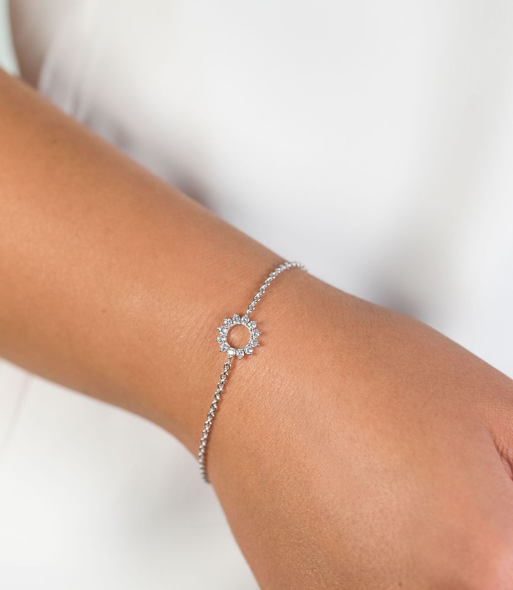 ZINZI silbernes Armband Sonne weiß ZIA1883