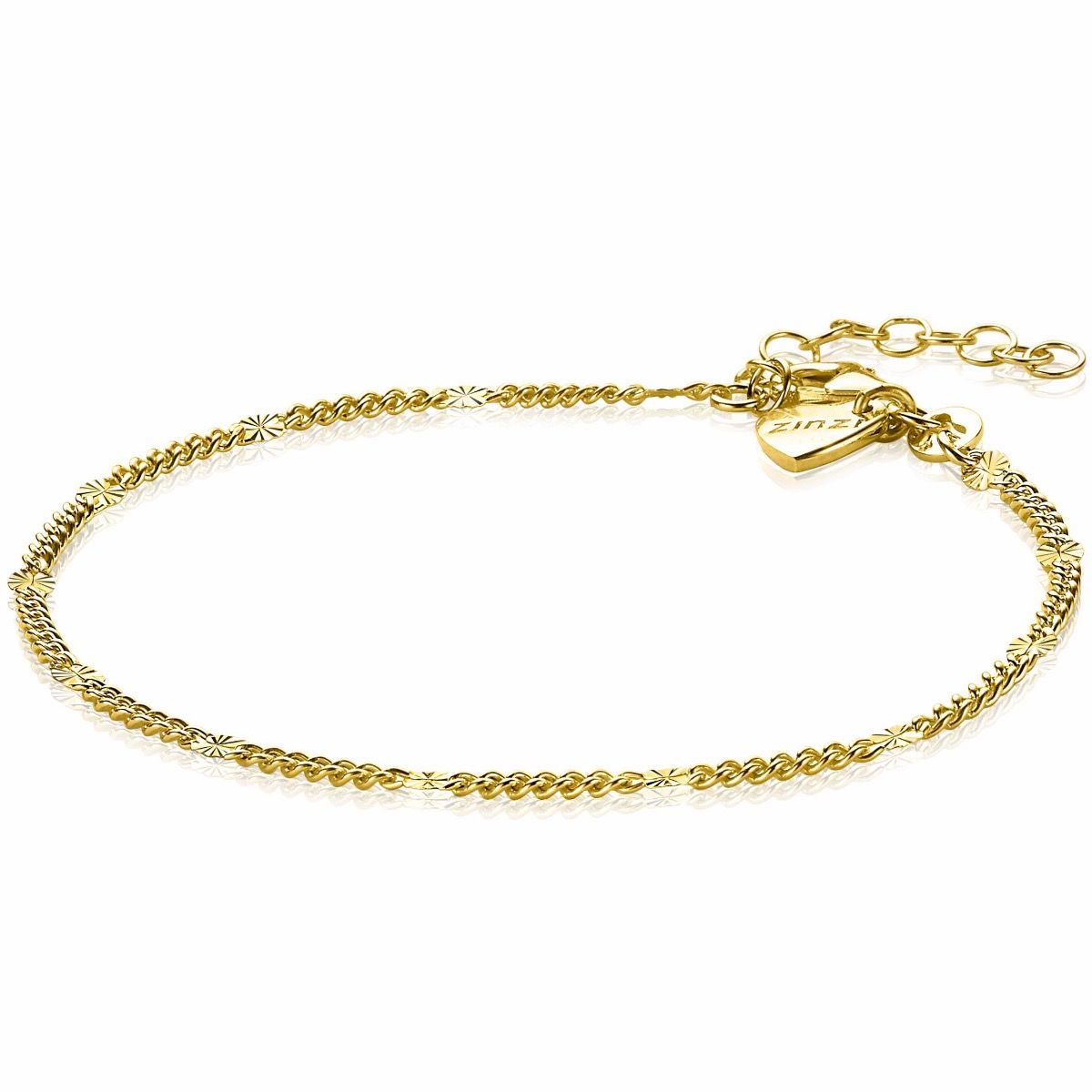 ZINZI silbernes Gourmet Fantasie Armband 14K gelb vergoldet 2,7mm breit 17-20cm ZIA2157G
