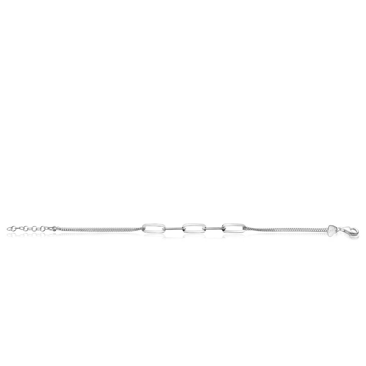 ZINZI silbernes Armband doppelte Kette mit Paperclip Gliedern ZIA2262