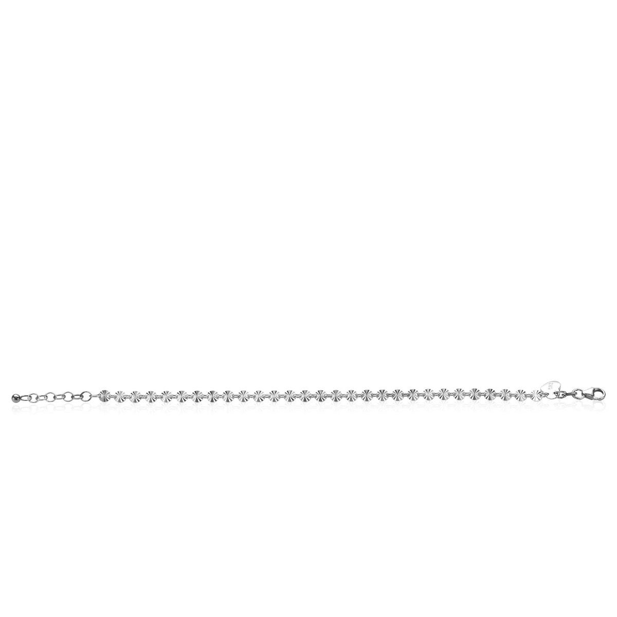 ZINZI zlv. armband met gediamanteerde rondjes