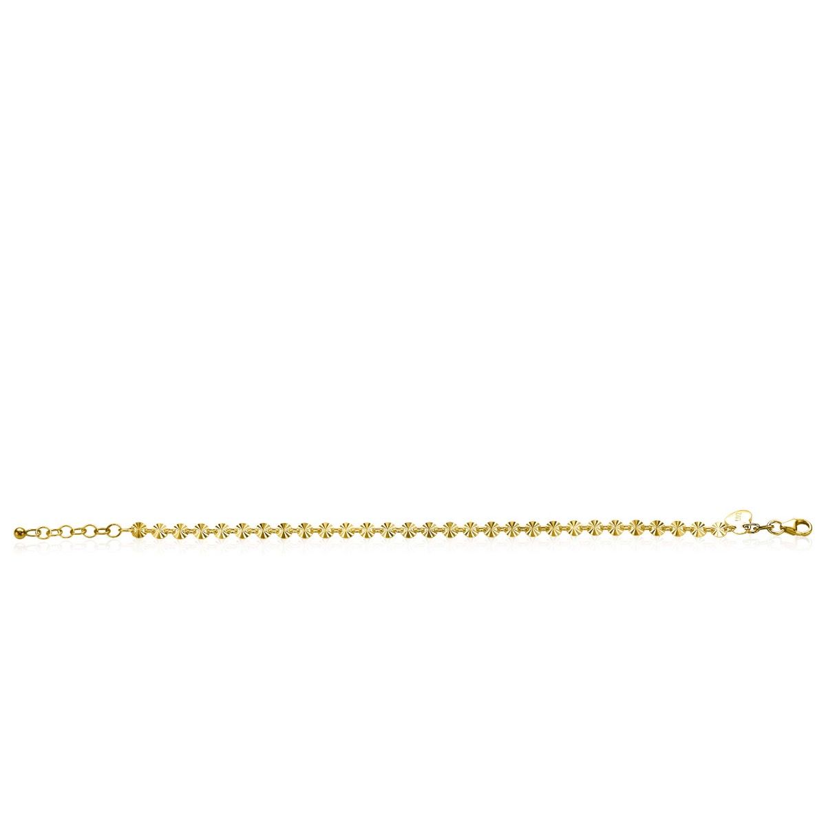 ZINZI zlv. armband gg.verg.gediamanteerde rondjes