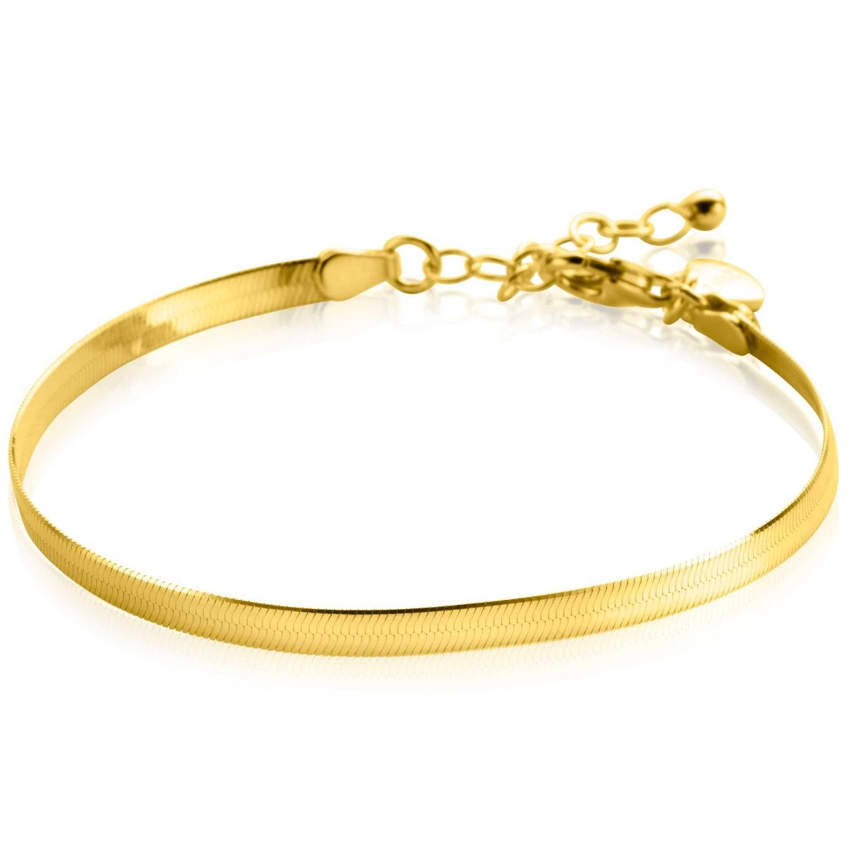 ZINZI zlv. armband gg.verguld plat slang poli 3.5mm