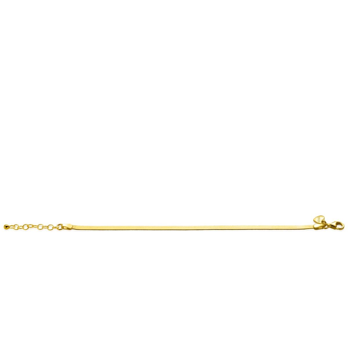 ZINZI zlv. armband gg.verguld plat slang poli 3.5mm