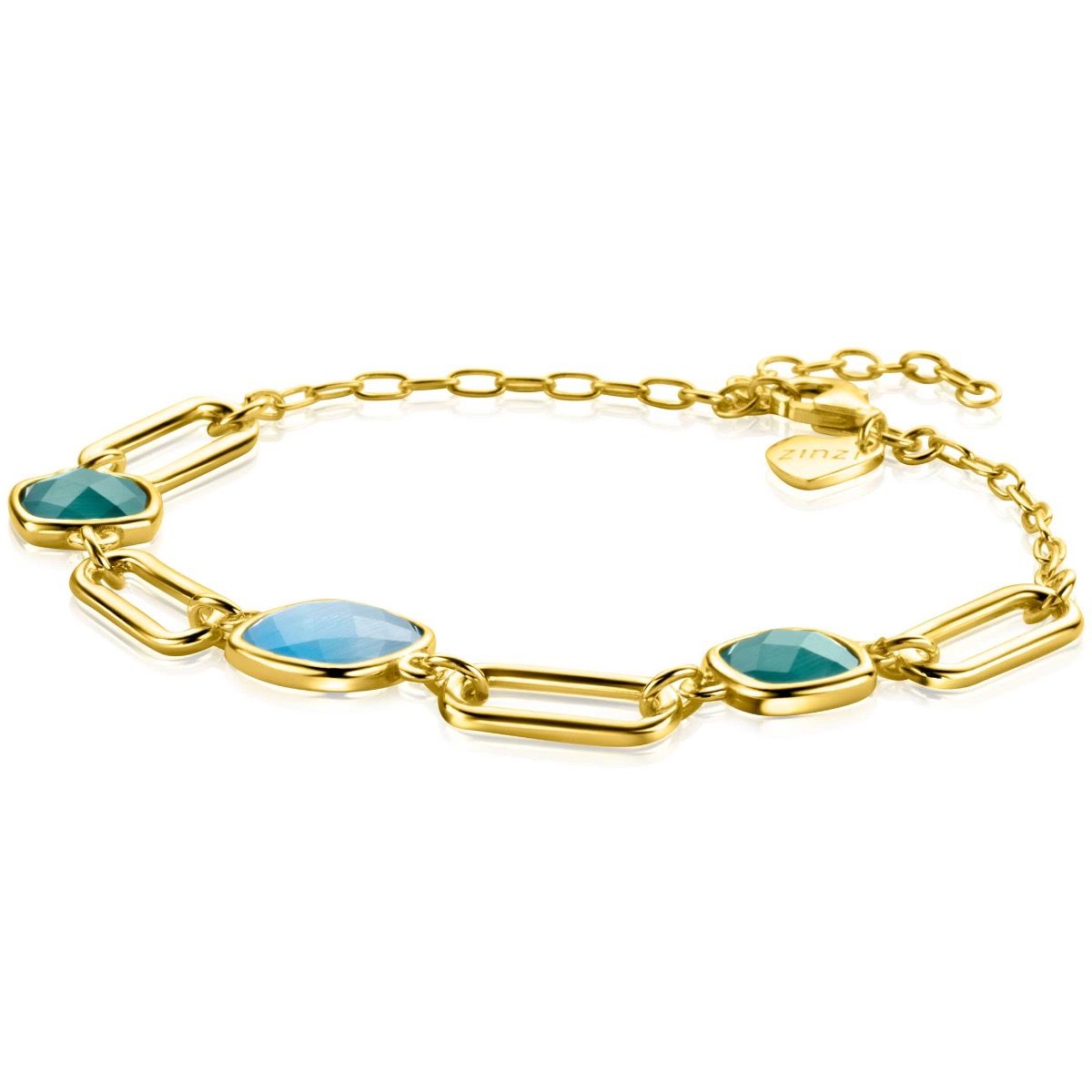ZINZI zlv.armband gg.verg.ov.schakels/turq/groen