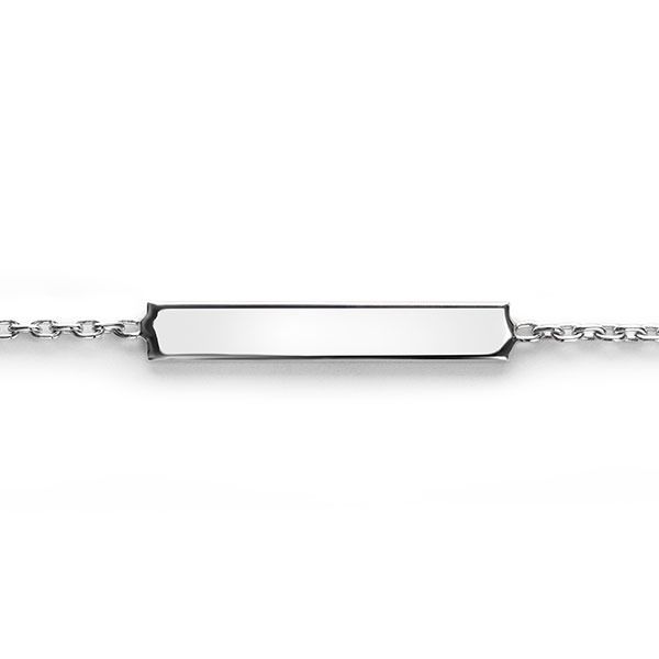 ZINZI zlv. armband met recht plaatje